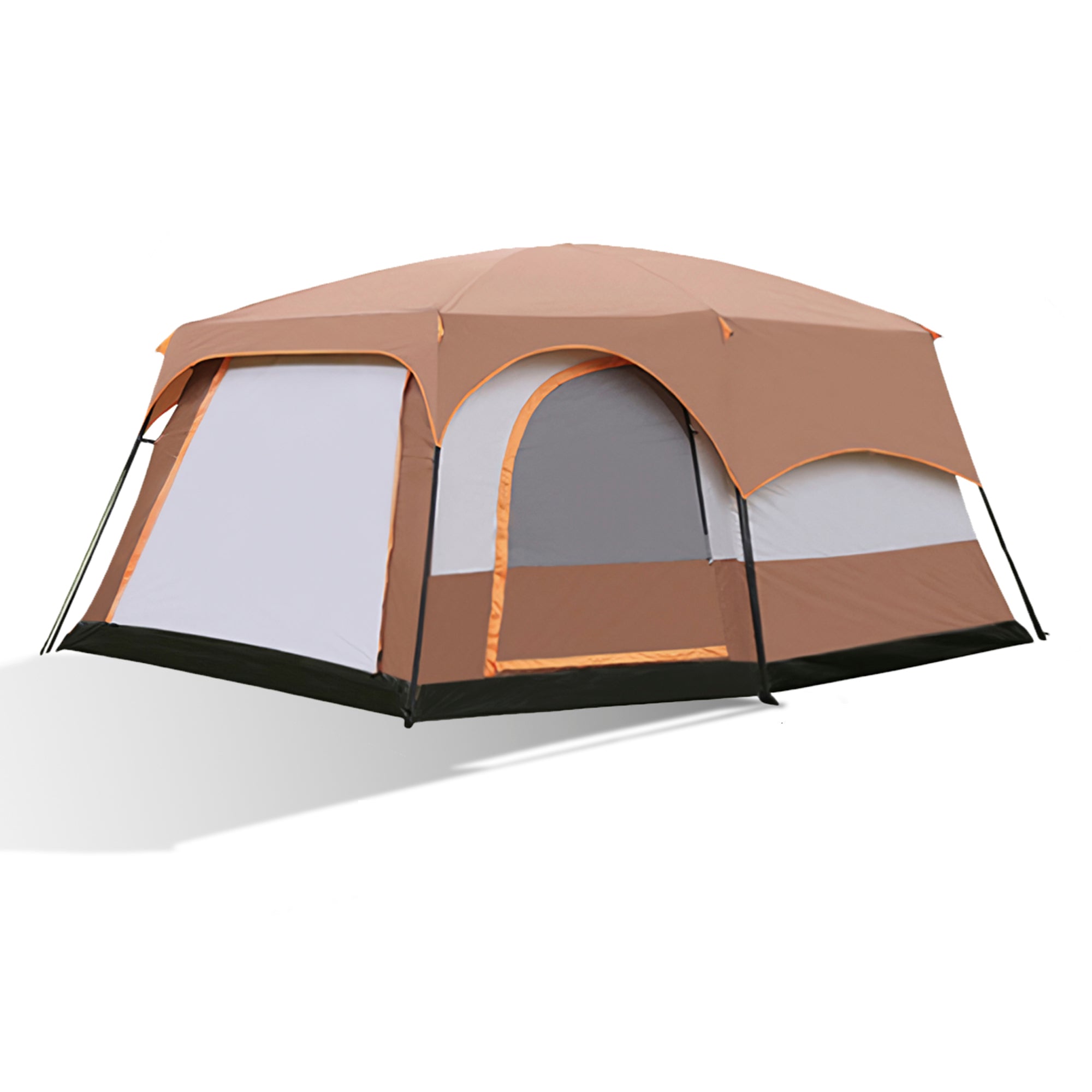 6-Person 3-Season Camping Dome Tent, Brown