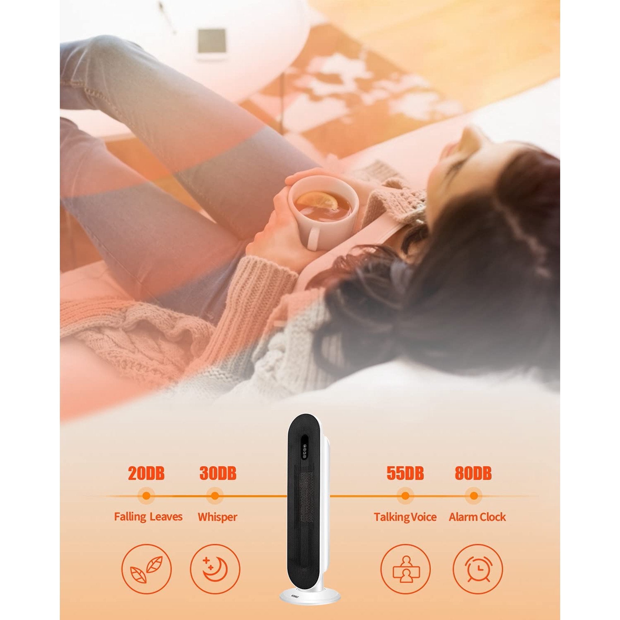 SUGIFT Ceramic Heating Heater Home Dormitory Swing Head Heater Tower Type Residence Bath Electric Heater Office Electric Heating