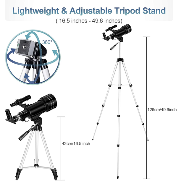 SUGIFT  70mmTelescope for Adults and Kids with Adjustable Tripod