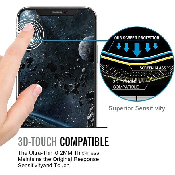 SUGIFT  Compatible with iPhone 13/13 Pro Screen Protector 6.1 inch 3 Pack [Installation Tray] [Case-Friendly]