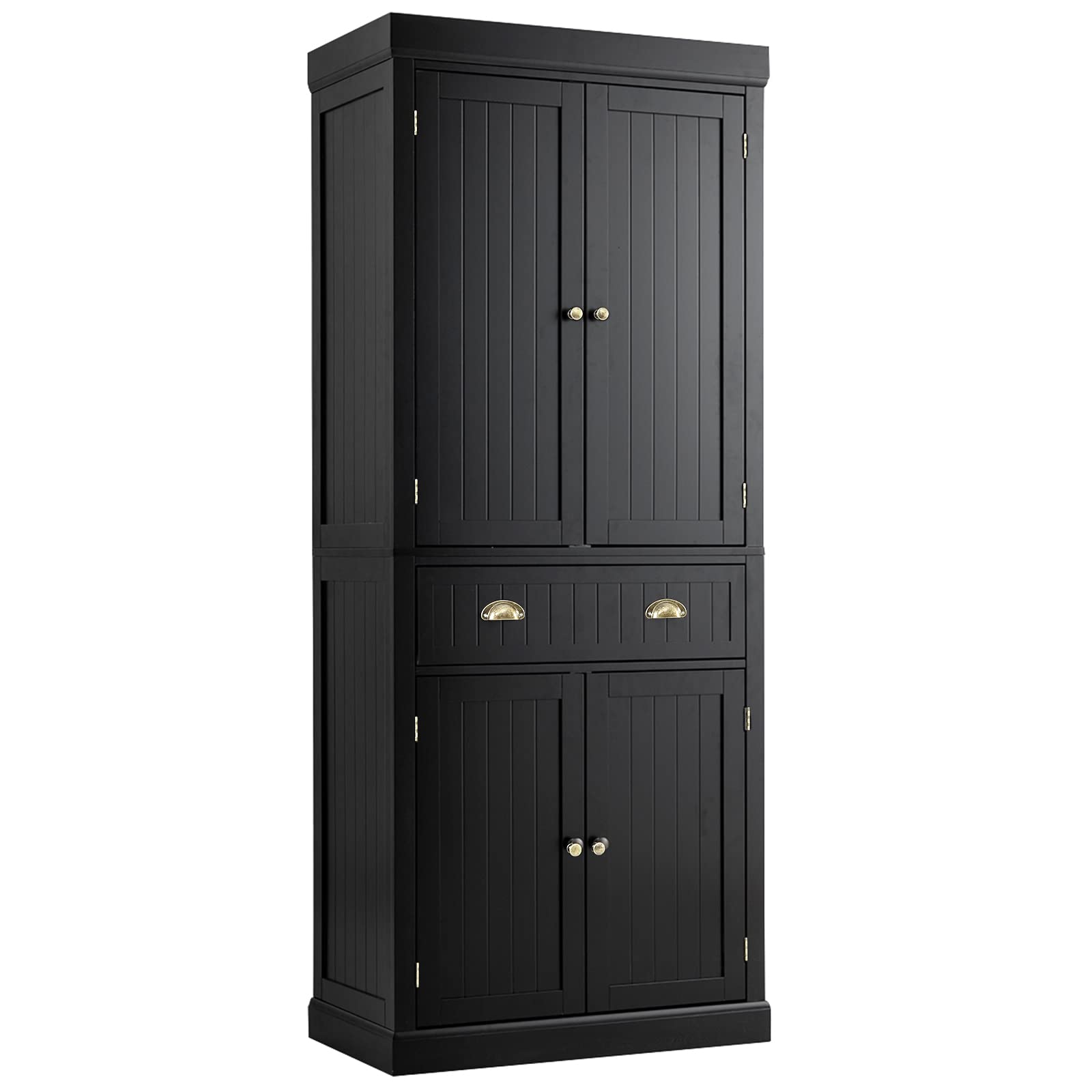 SUGIFT Traditional Freestanding Storage Cabinet with Adjustable Shelves and Drawer