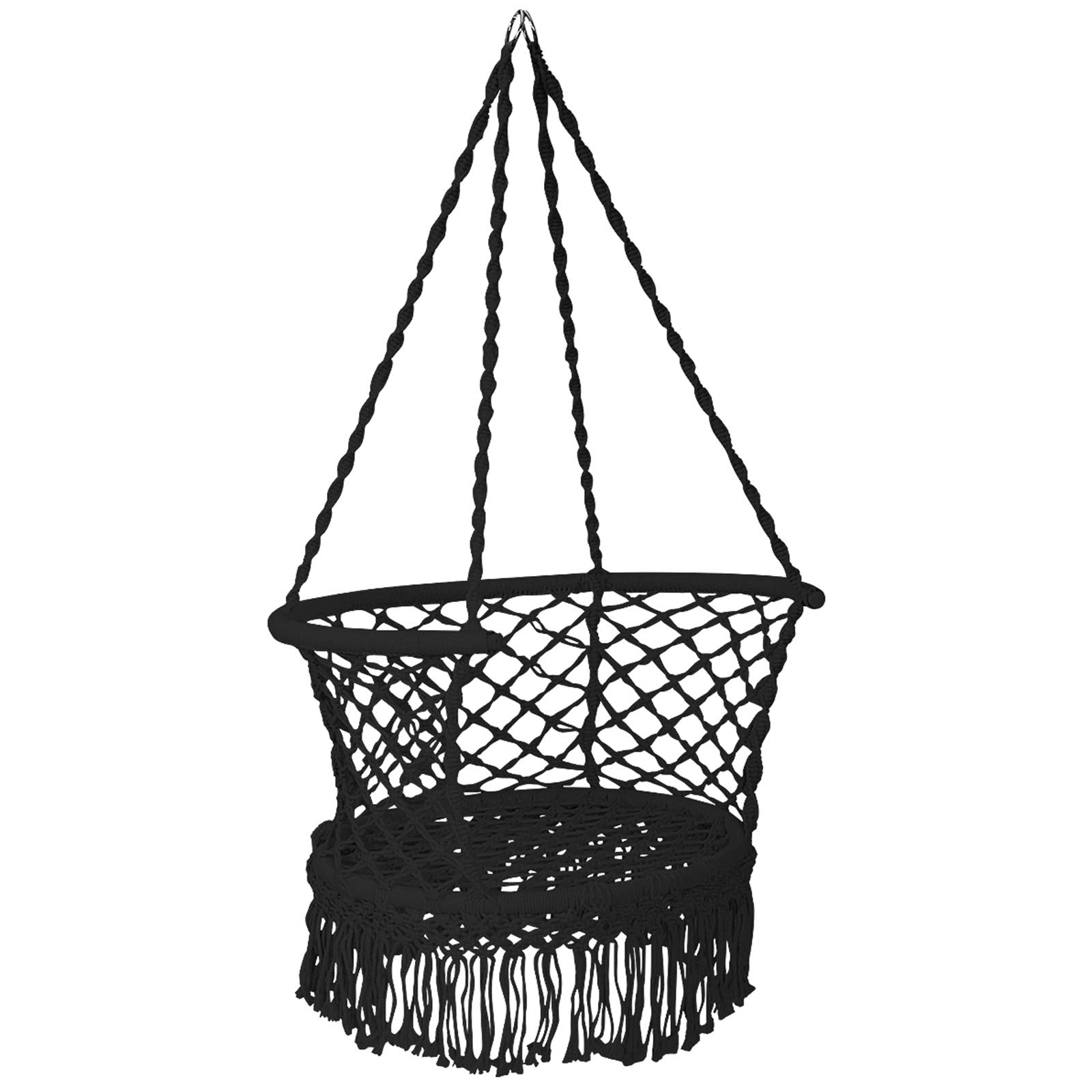 SUGIFT Hanging Hammock Chair with 330 Pounds Capacity and Cotton Rope Handwoven Tassels Design