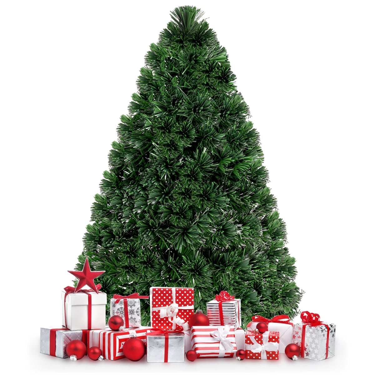 4 Feet Artificial Pre-Lit Fiber Optic PVC Christmas Tree