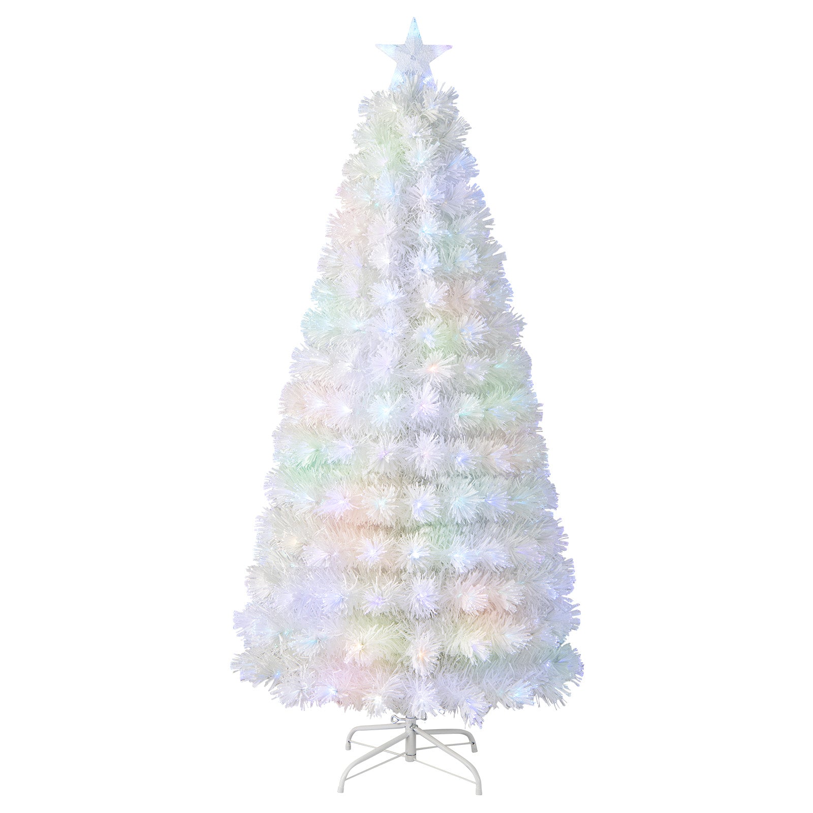 7 FT Pre-Lit Artificial Christmas Tree with Cool-White LED Lights Black and White