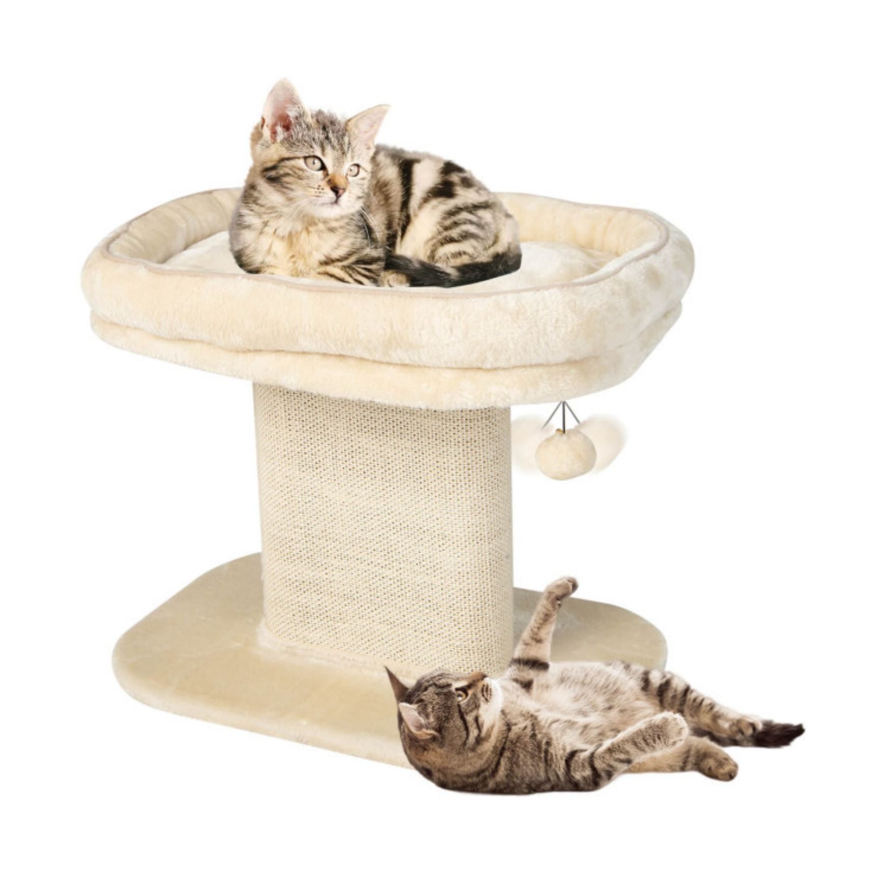 SUGIFT Modern Cat Tree Tower with Large Plush Perch and Sisal Scratching Plate