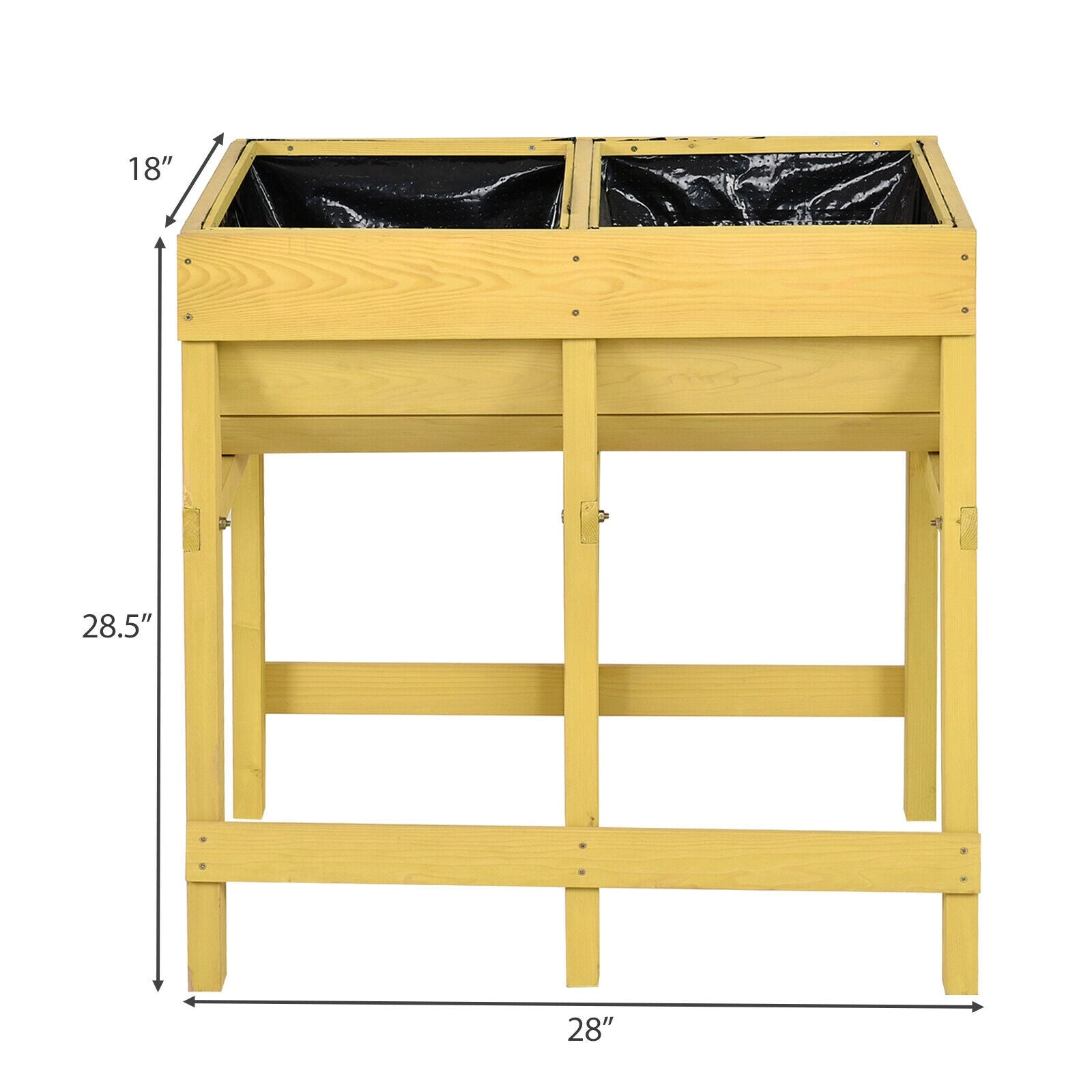 SUGIFT Raised Wooden Planter Vegetable Flower Bed with Liner
