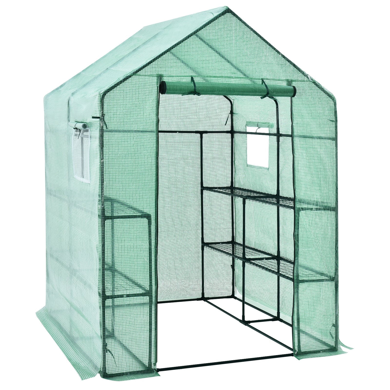 Walk-in Greenhouse 56 x 56 x 77 Inch Gardening with Observation Windows