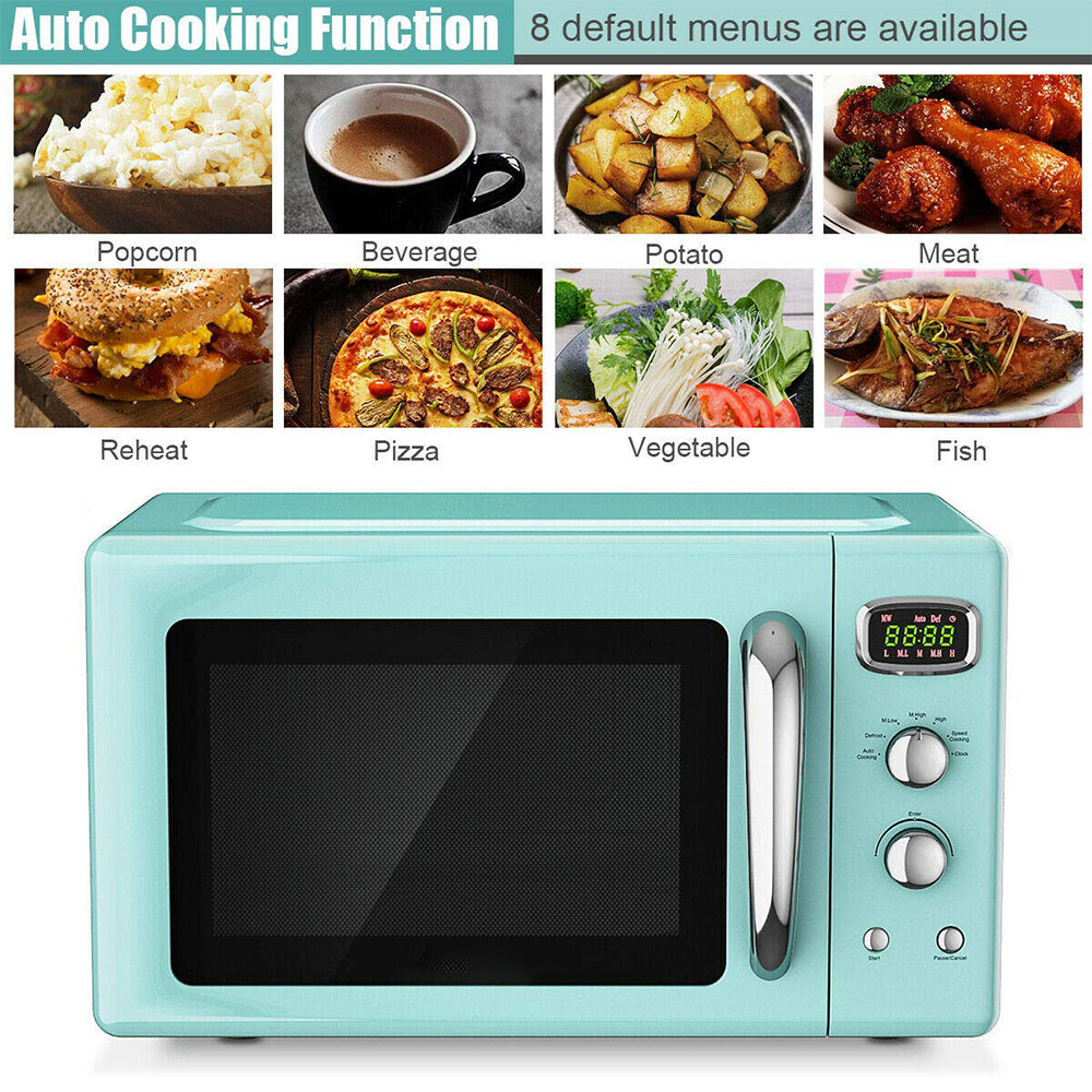 0.9 Cu.ft Retro Countertop Compact Microwave Oven