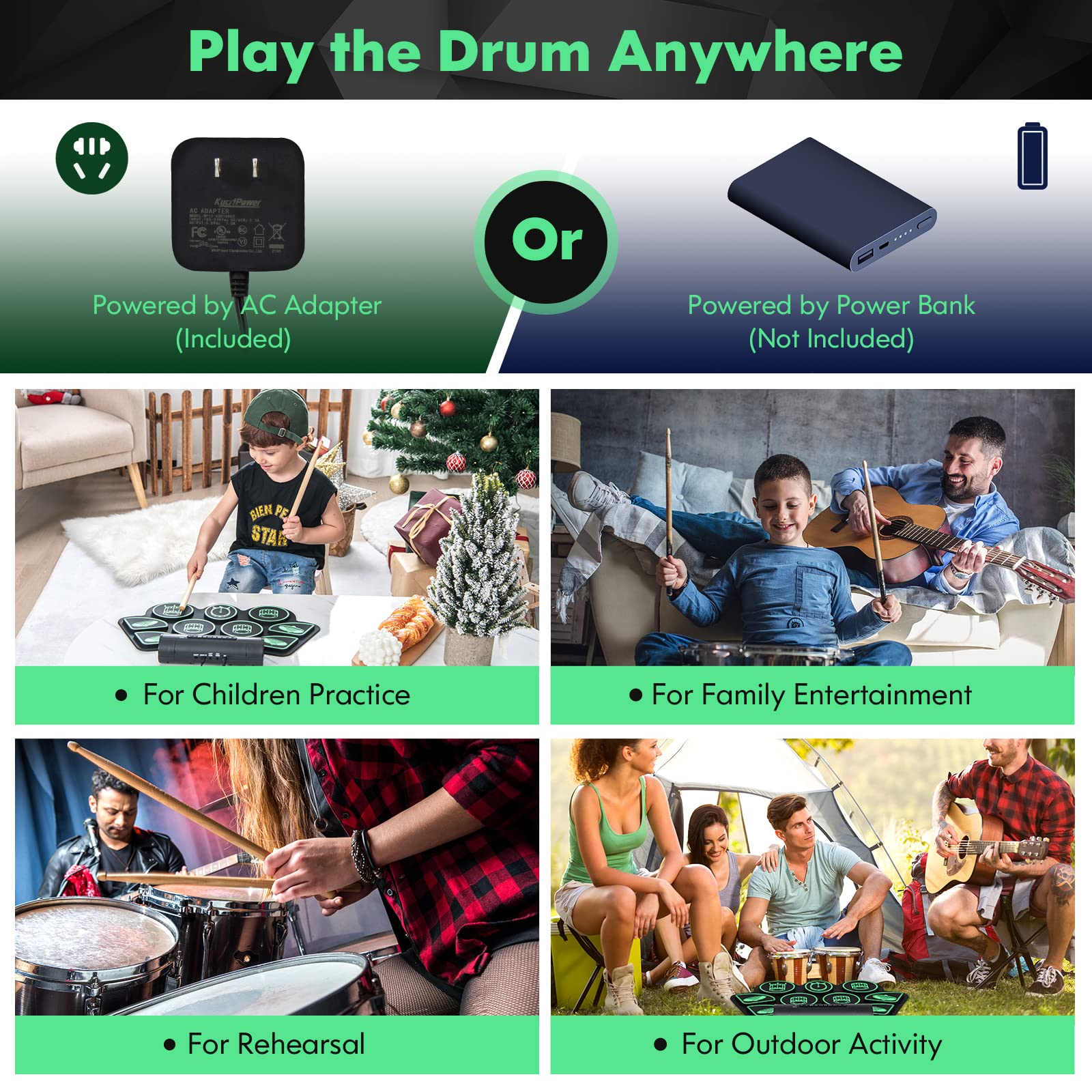SUGIFT Electronic Drum Set with 2 Build-in Stereo Speakers for Kids