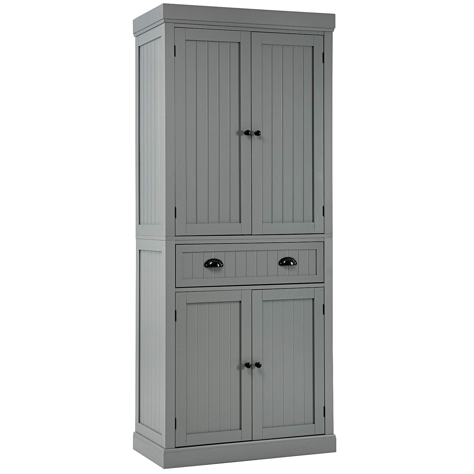 SUGIFT Traditional Freestanding Storage Cabinet with Adjustable Shelves and Drawer