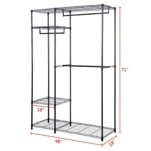 SUGIFT Portable Steel Closet Hanger Storage Rack Organizer
