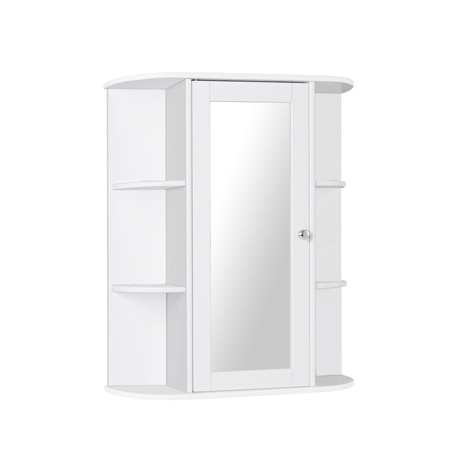 SUGIFT Bathroom Single Door Shelves Wall Mount Cabinet with Mirror