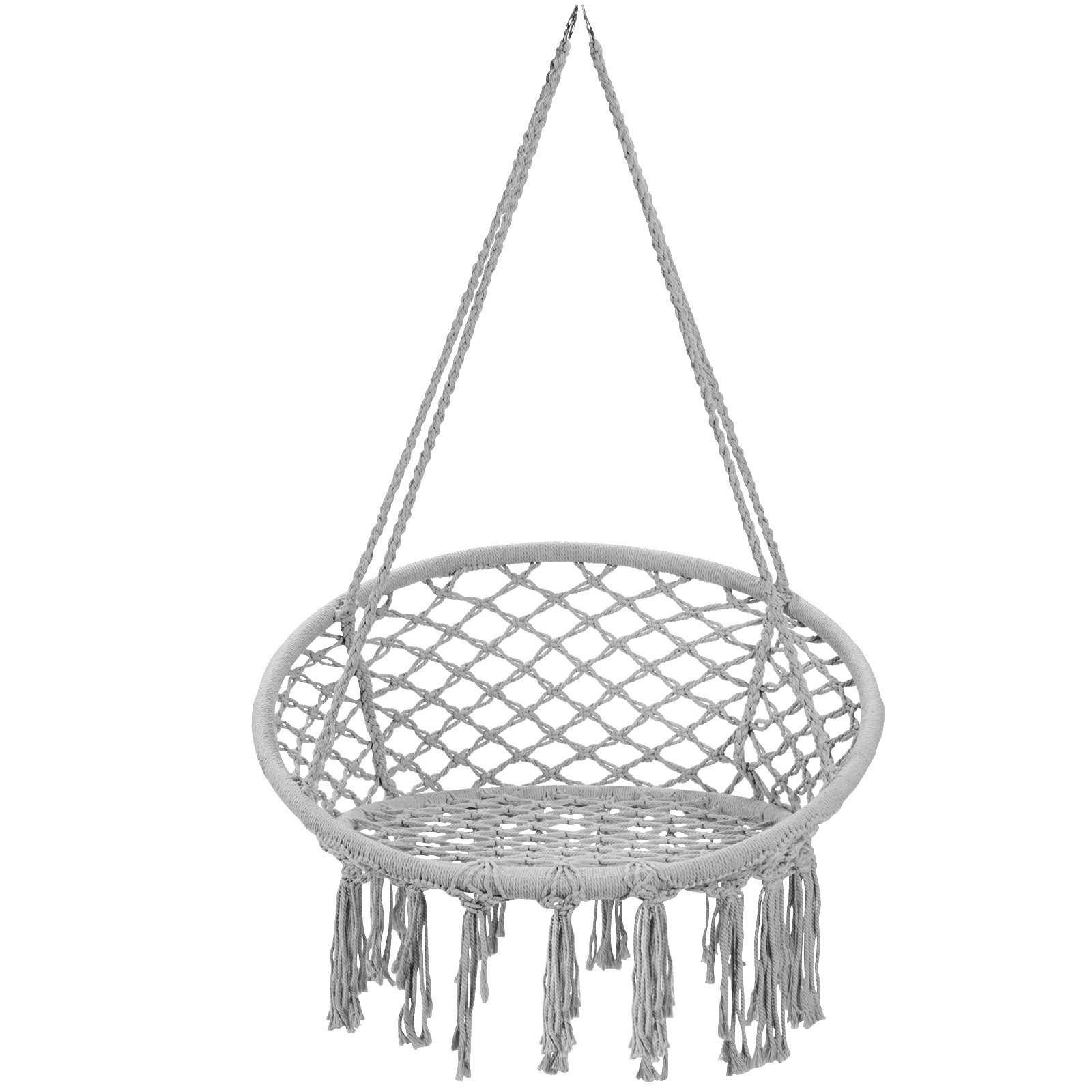 SUGIFT Hanging Macrame Hammock Chair with Handwoven Cotton Backrest