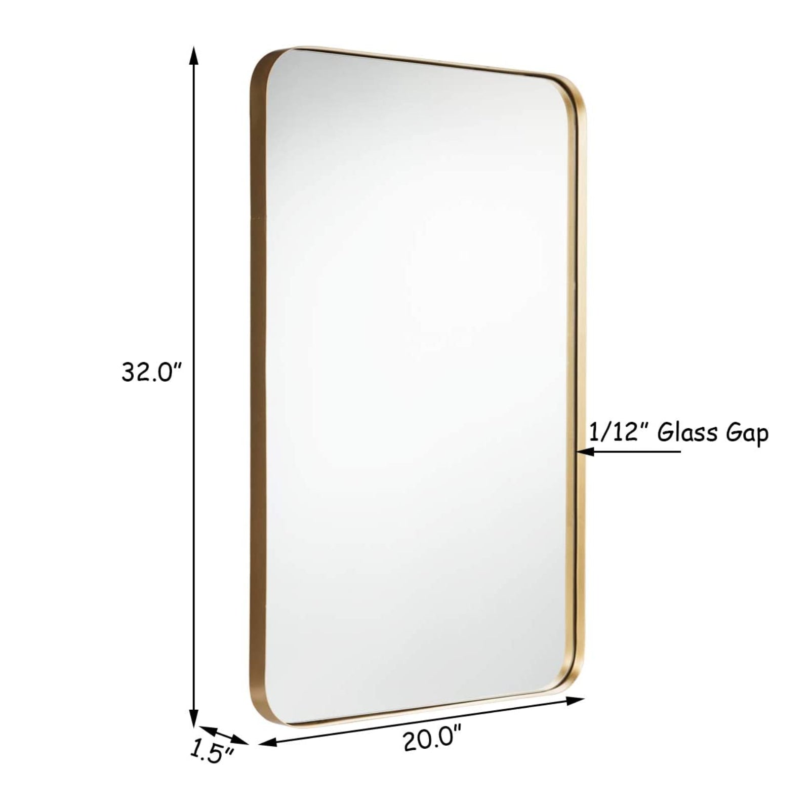 32 x 20 Inch Metal Frame Wall-Mounted Rectangle Mirror
