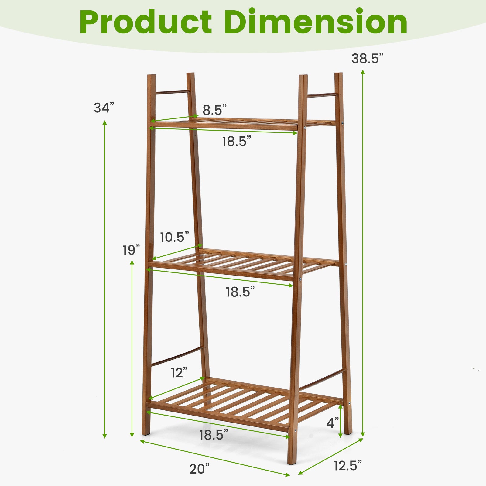 3 Tiers Vertical Bamboo Plant Stand
