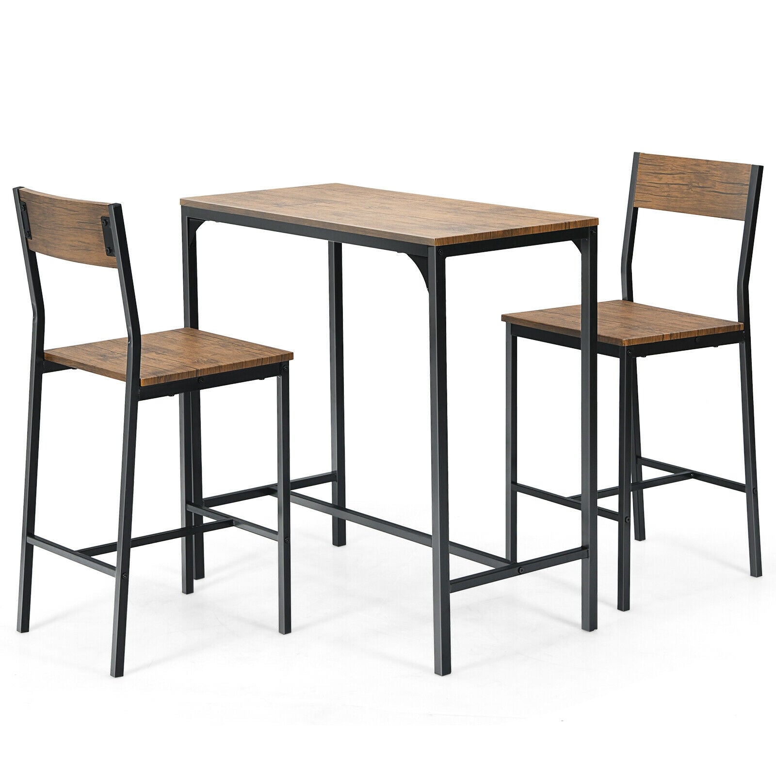 SUGIFT 3 Pieces Bar Table Set with 2 Stools