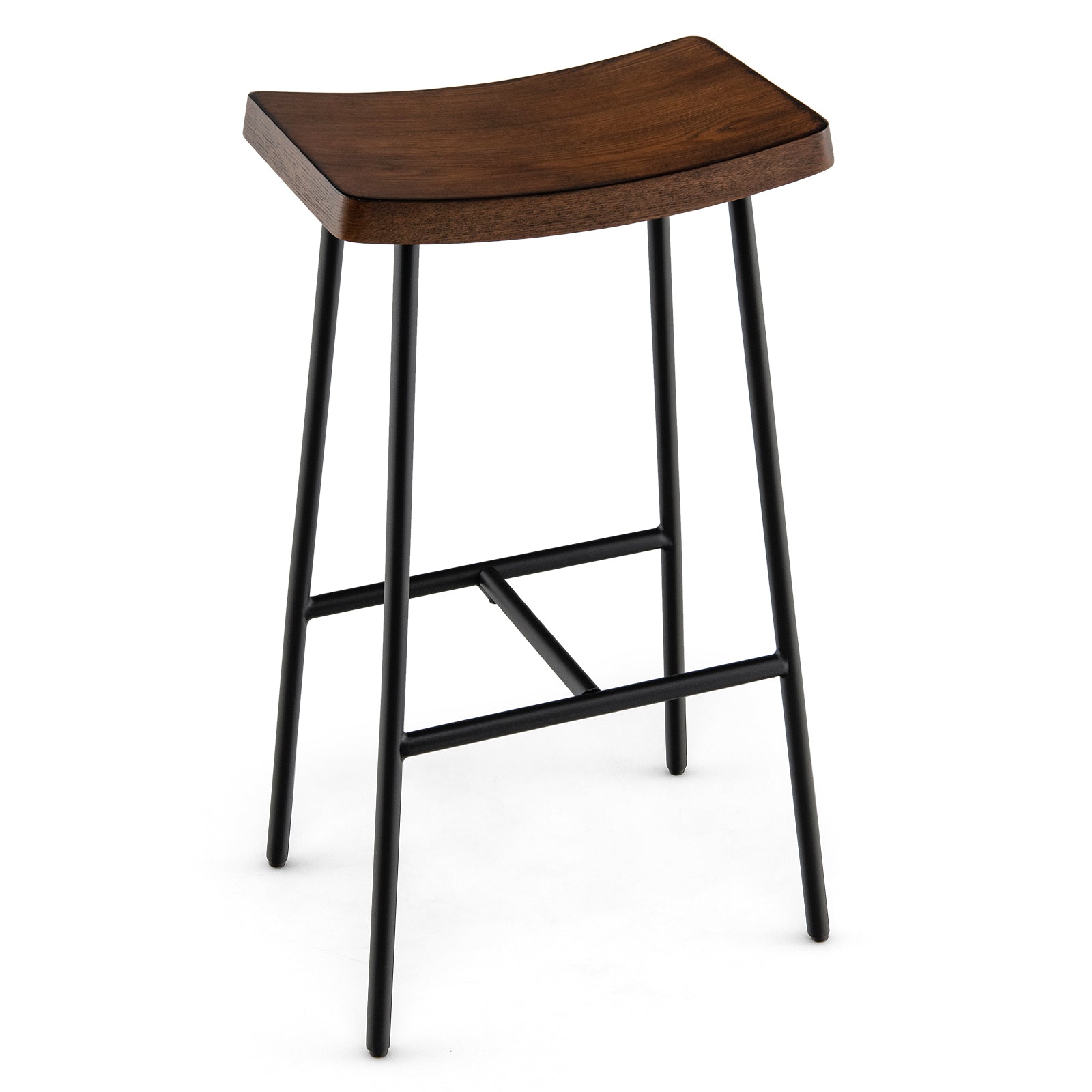 SUGIFT Industrial Saddle Bar Stool with Metal Legs