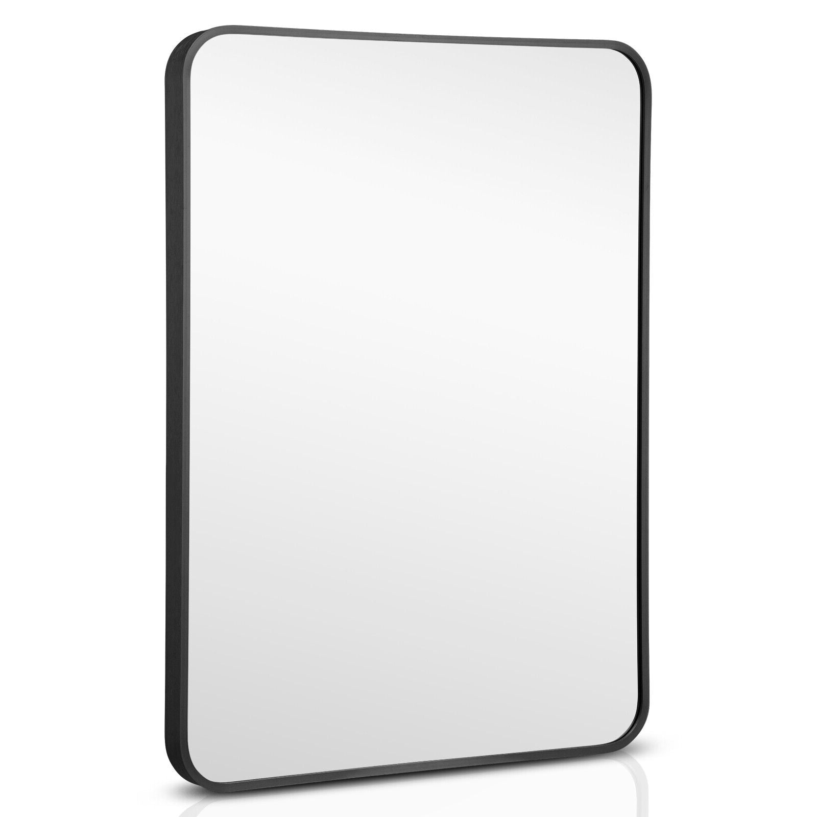 SUGIFT Metal Framed Bathroom Mirror with Rounded Corners