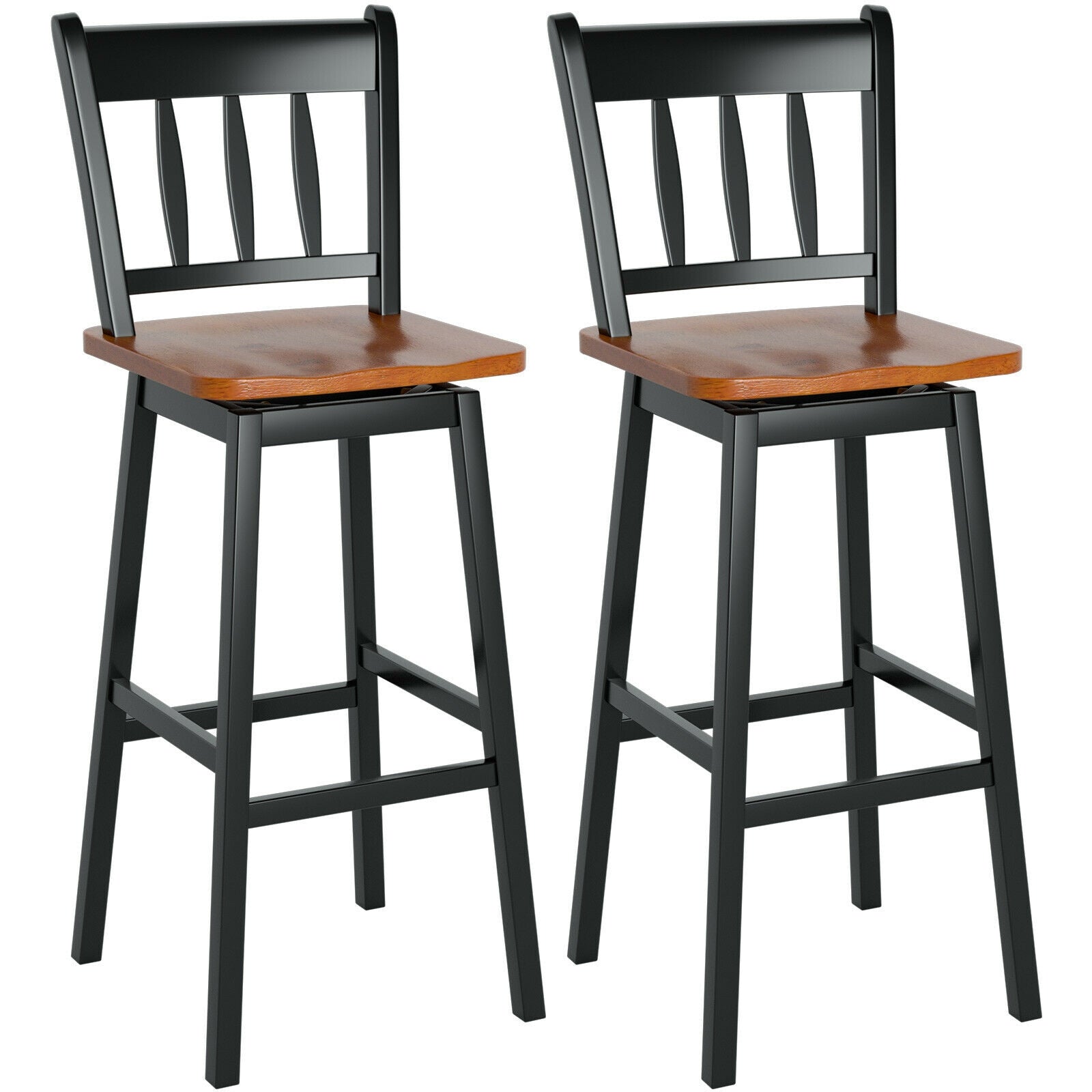SUGIFT 30.5 Inch Set of 2 Swivel Bar Stools with 360° Swiveling