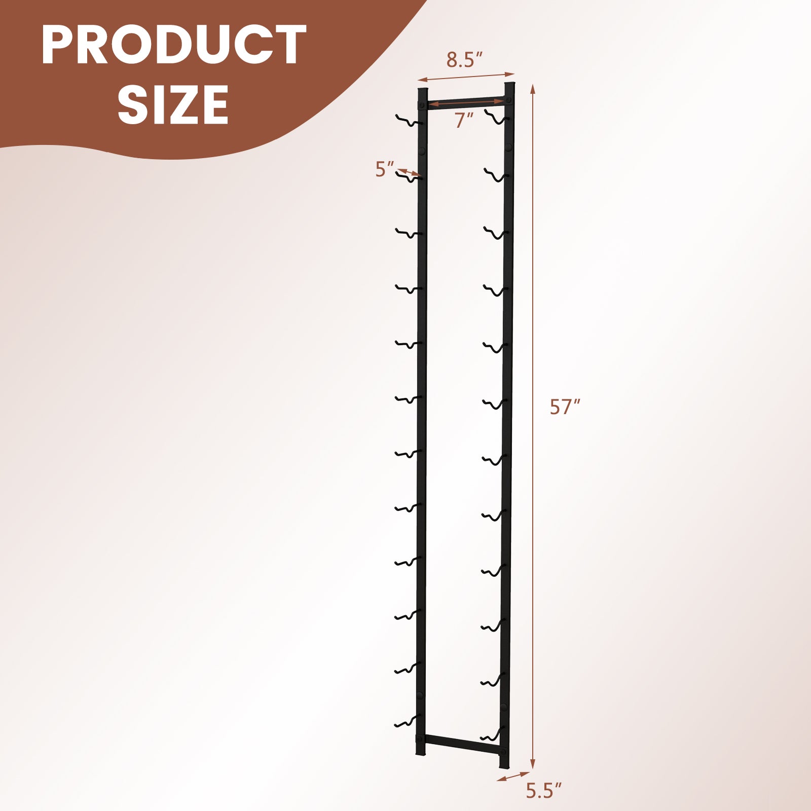 SUGIFT 12-Bottle Rustproof Wall-Mounted Wine Rack