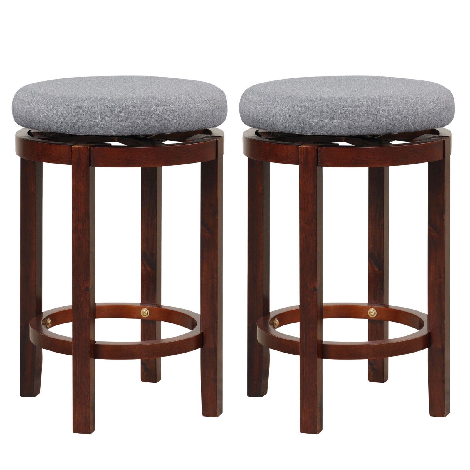 SUGIFT 2 Pieces 26 Inch Counter Height Swivel Stool Set with Padded Cushion