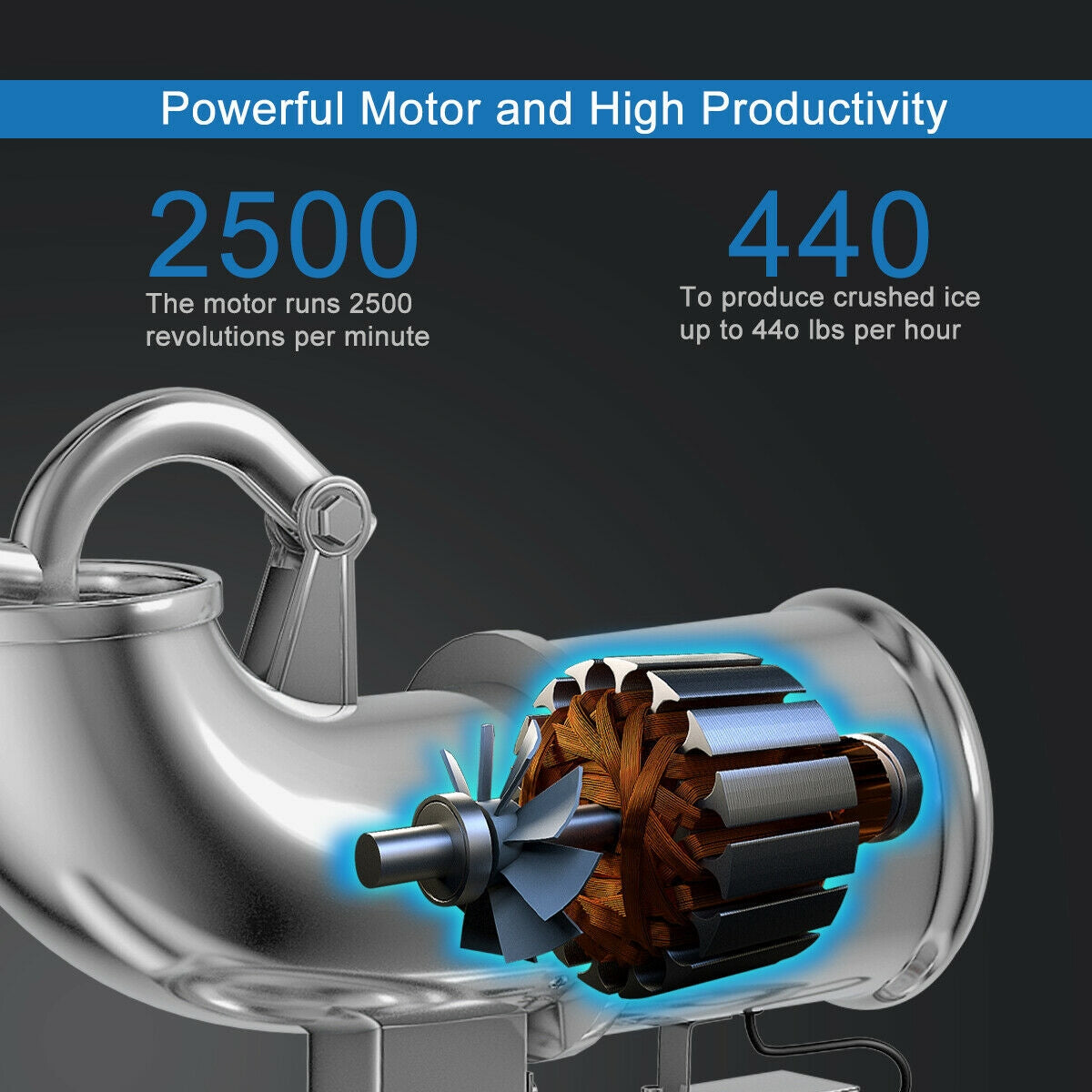 SUGIFT 440 lbs Electric Ice Shaver Machine Snow Cone Maker