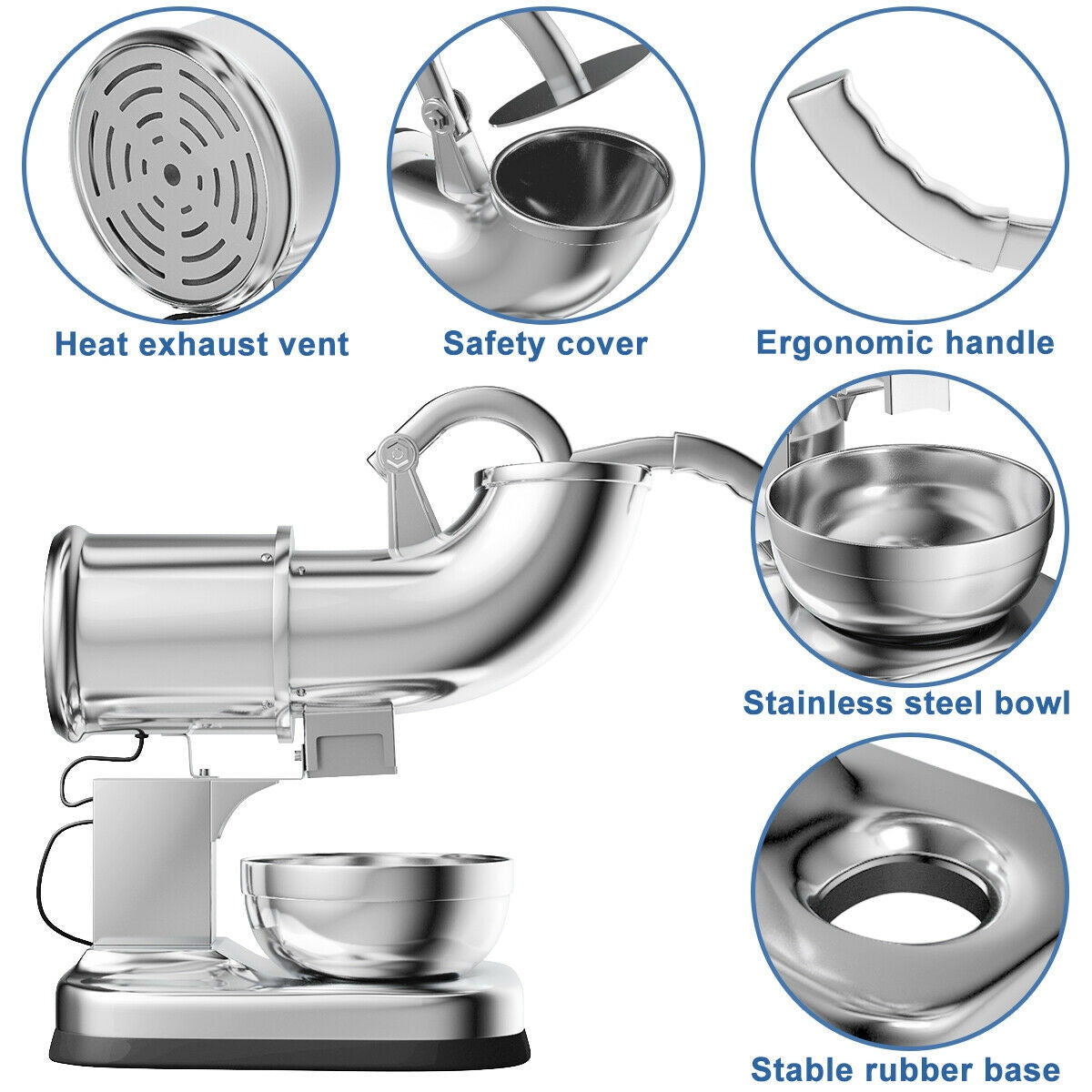 SUGIFT 440 lbs Electric Ice Shaver Machine Snow Cone Maker