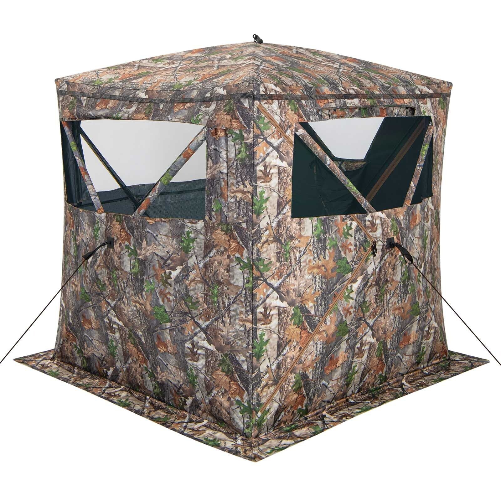 SUGIFT 2-3 Person Hunting Blind Portable Pop Up Ground Tent with Carry Bag and Storage Pocket