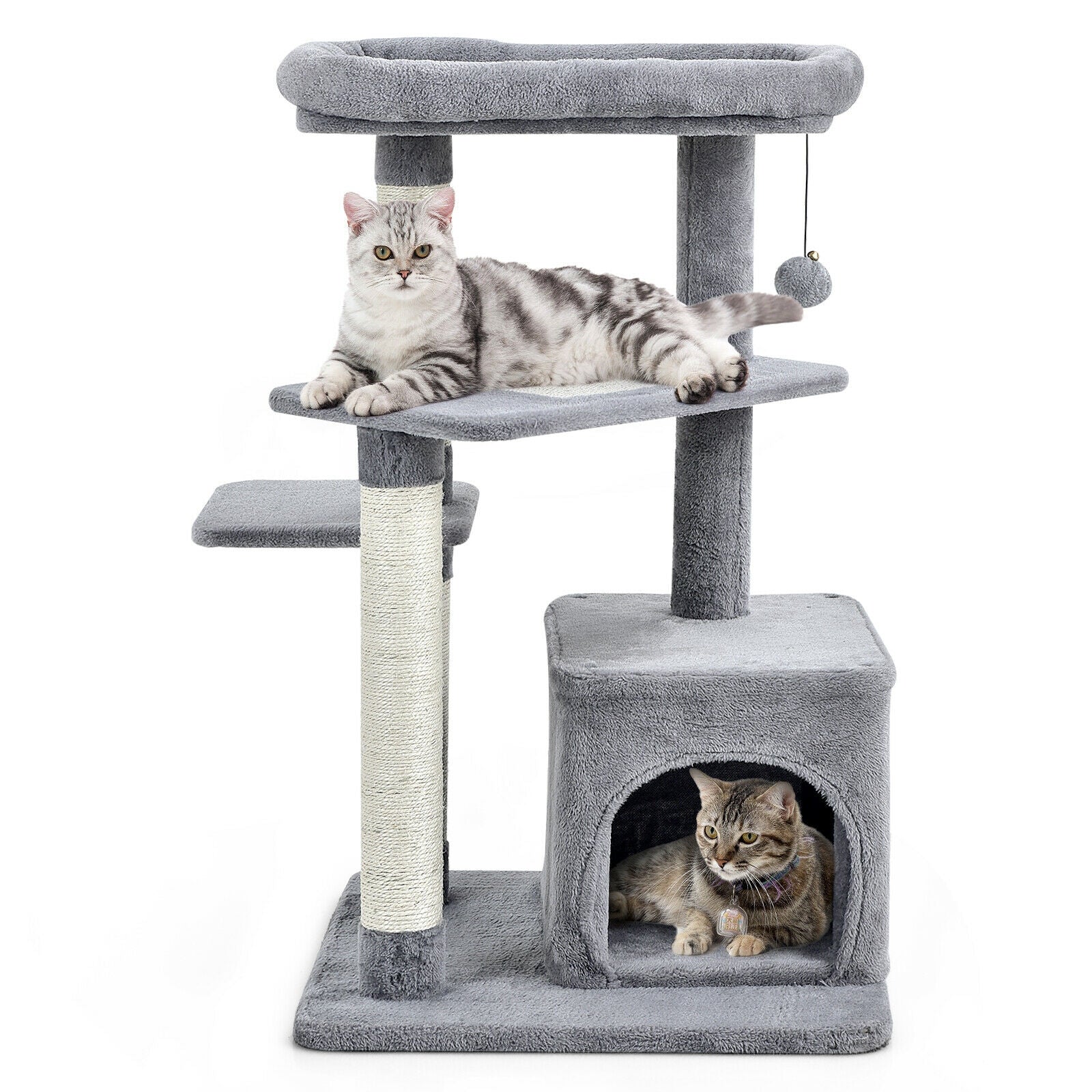 SUGIFT Multi-layer Cat Tree with Perch and Hanging Ball