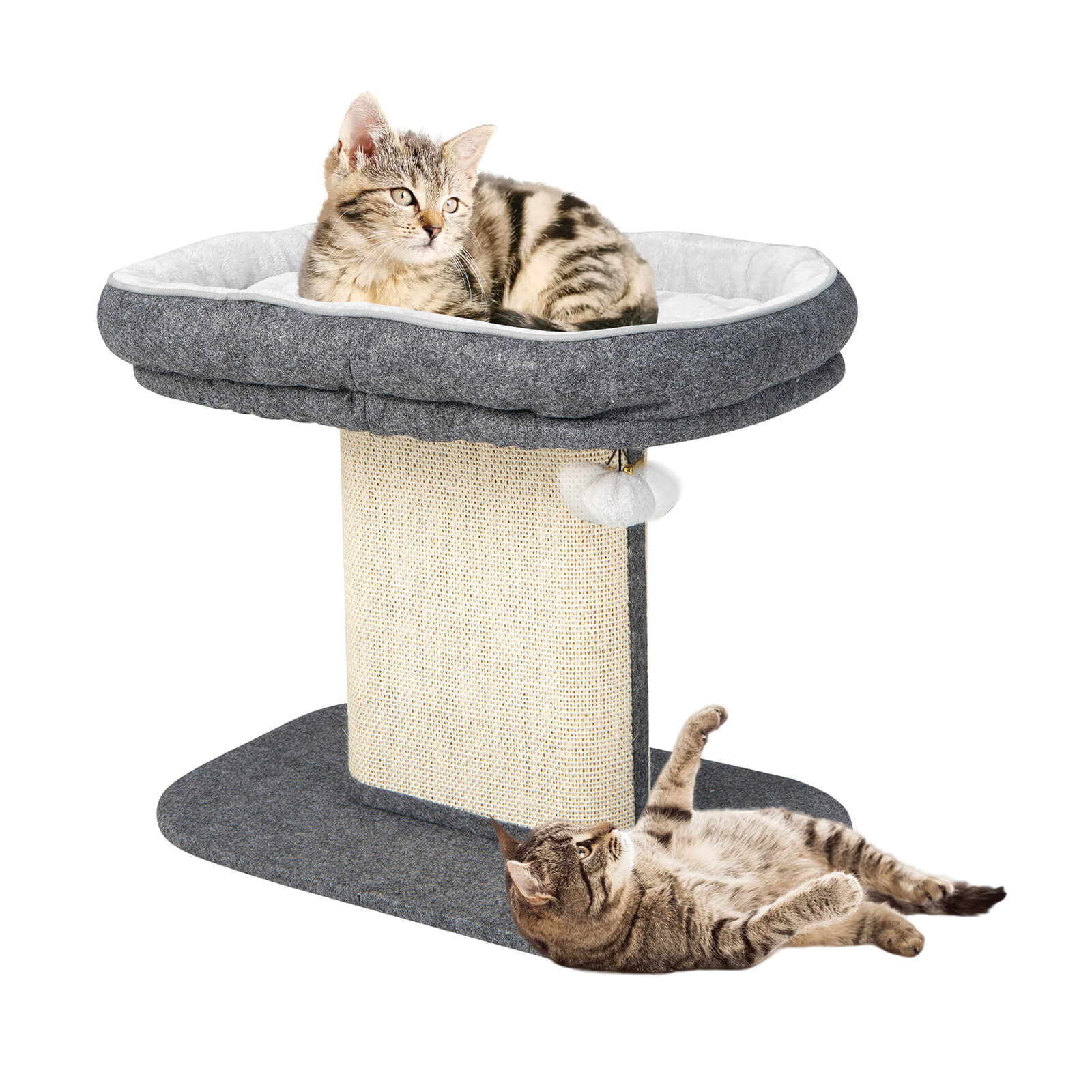 SUGIFT Modern Cat Tree Tower with Large Plush Perch and Sisal Scratching Plate