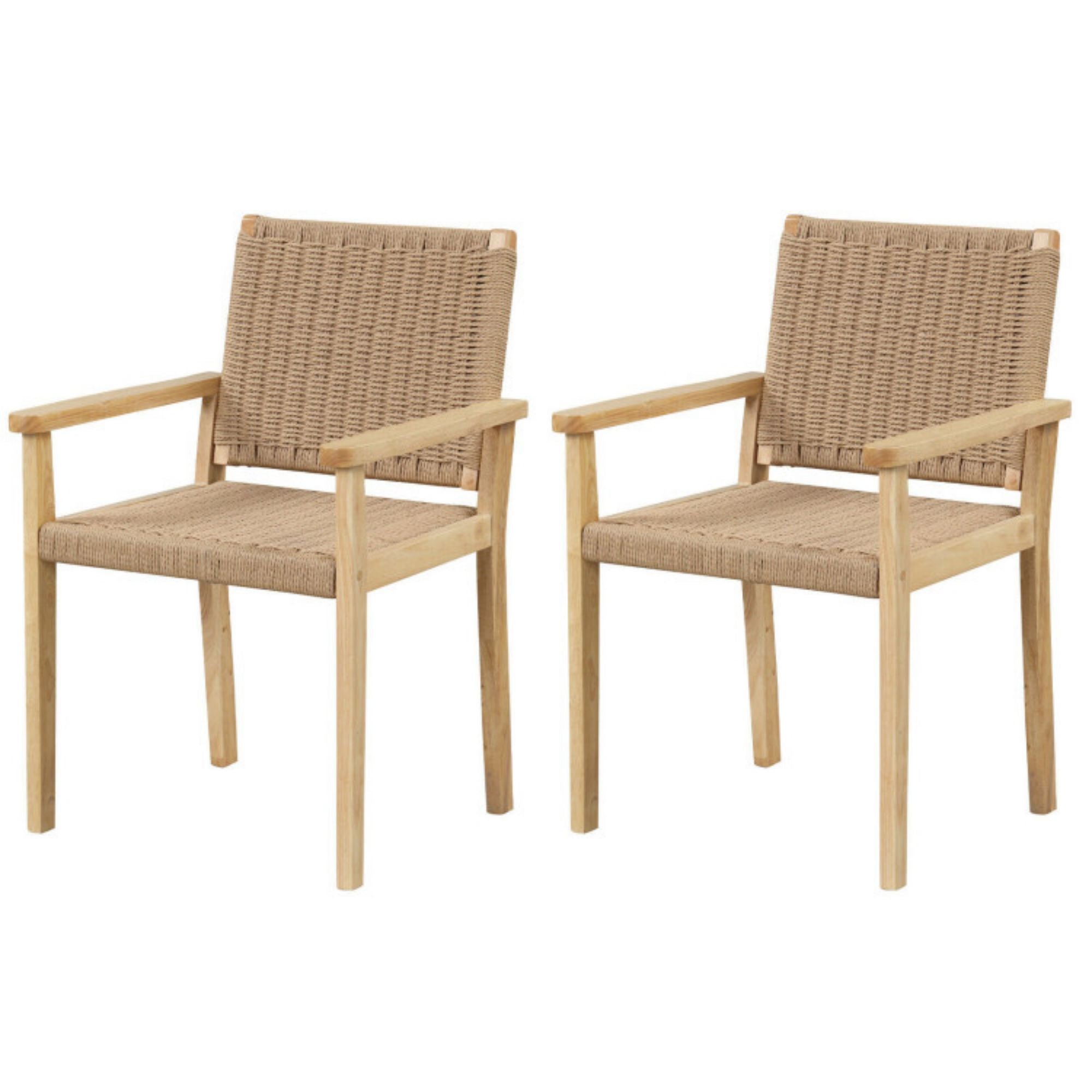 SUGIFT Indoor Outdoor Wood Chair Set of 2