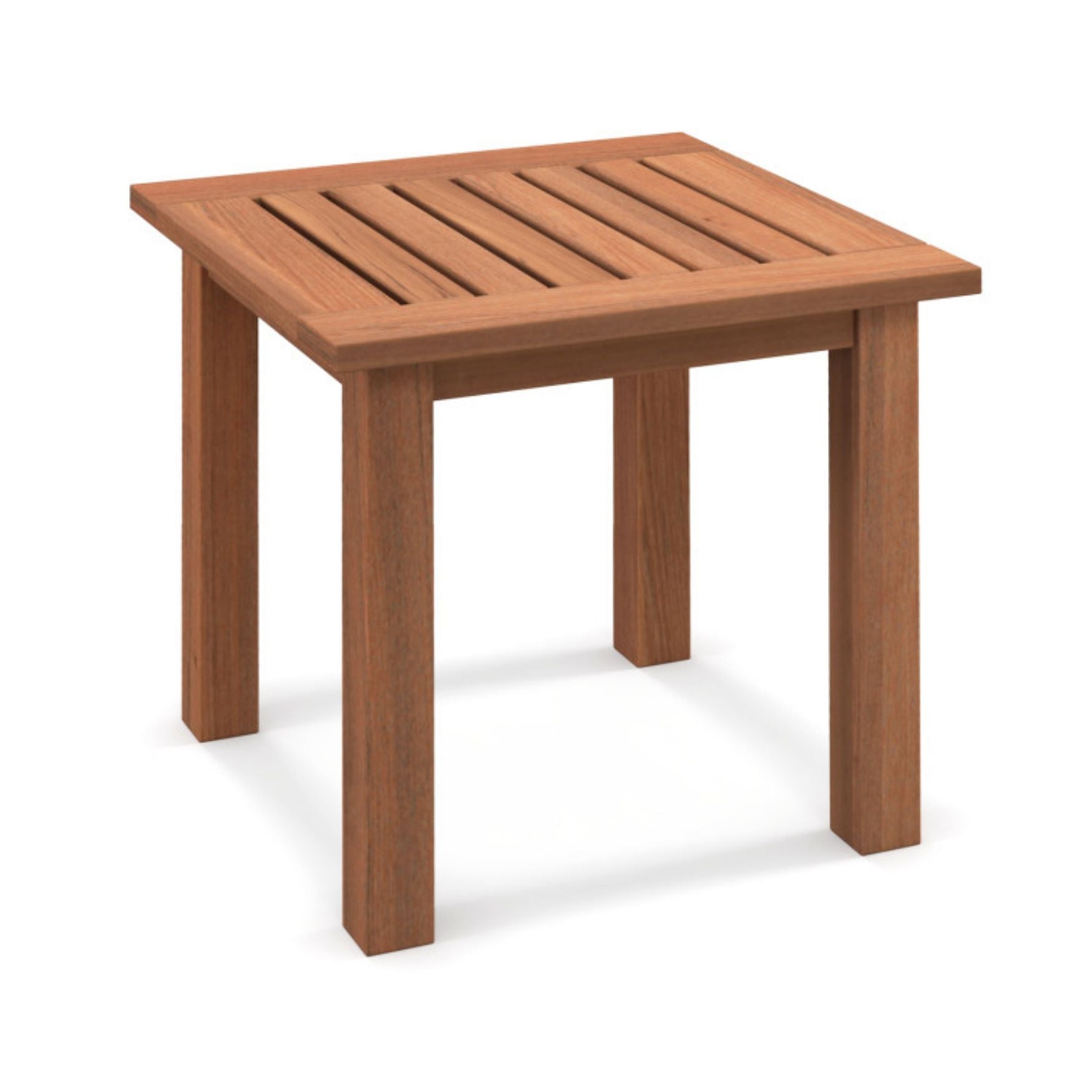 SUGIFT Patio Hardwood Square Side Table with Slatted Tabletop