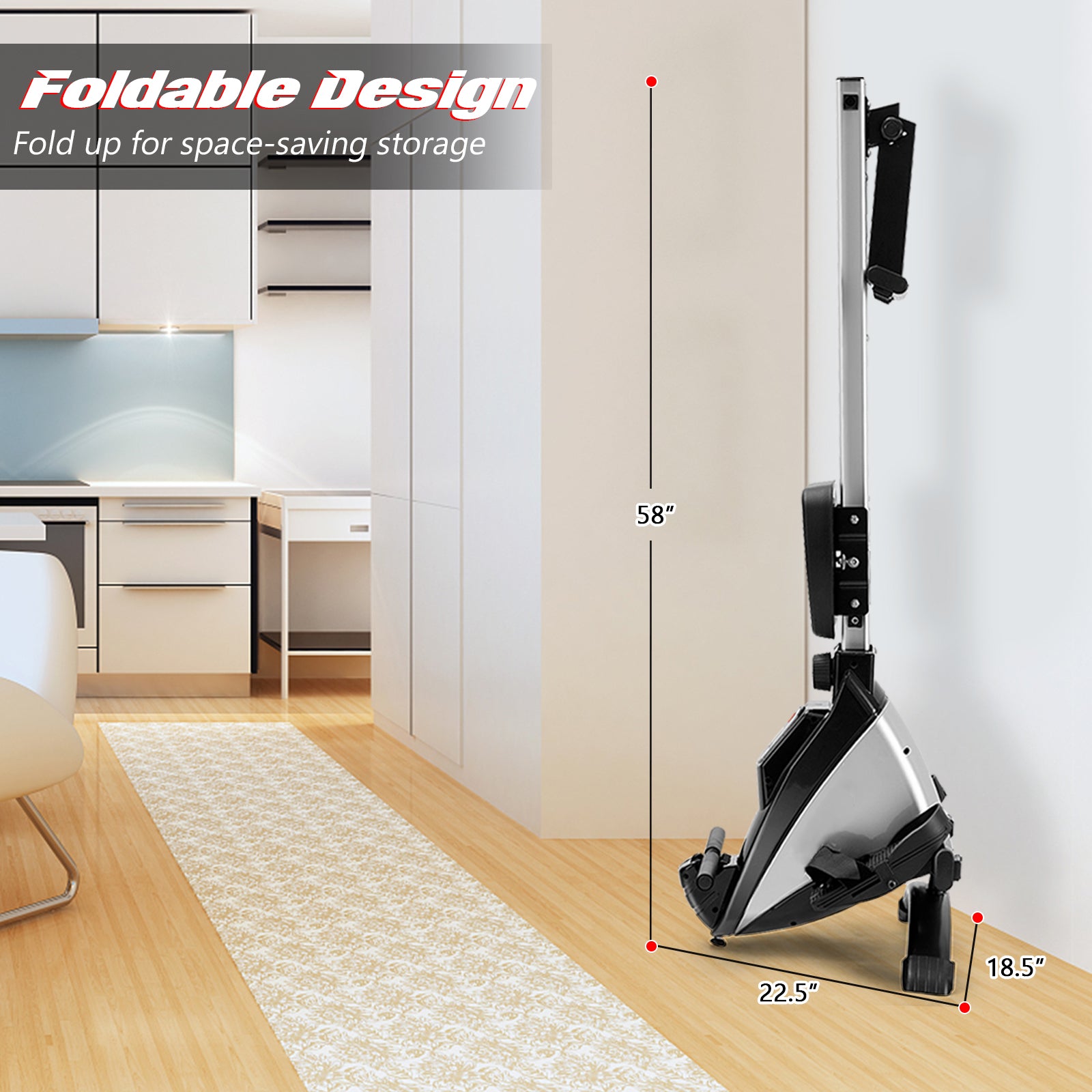 Adjustable Oxygen Resistance of Folding Magnetic Rowing - Black