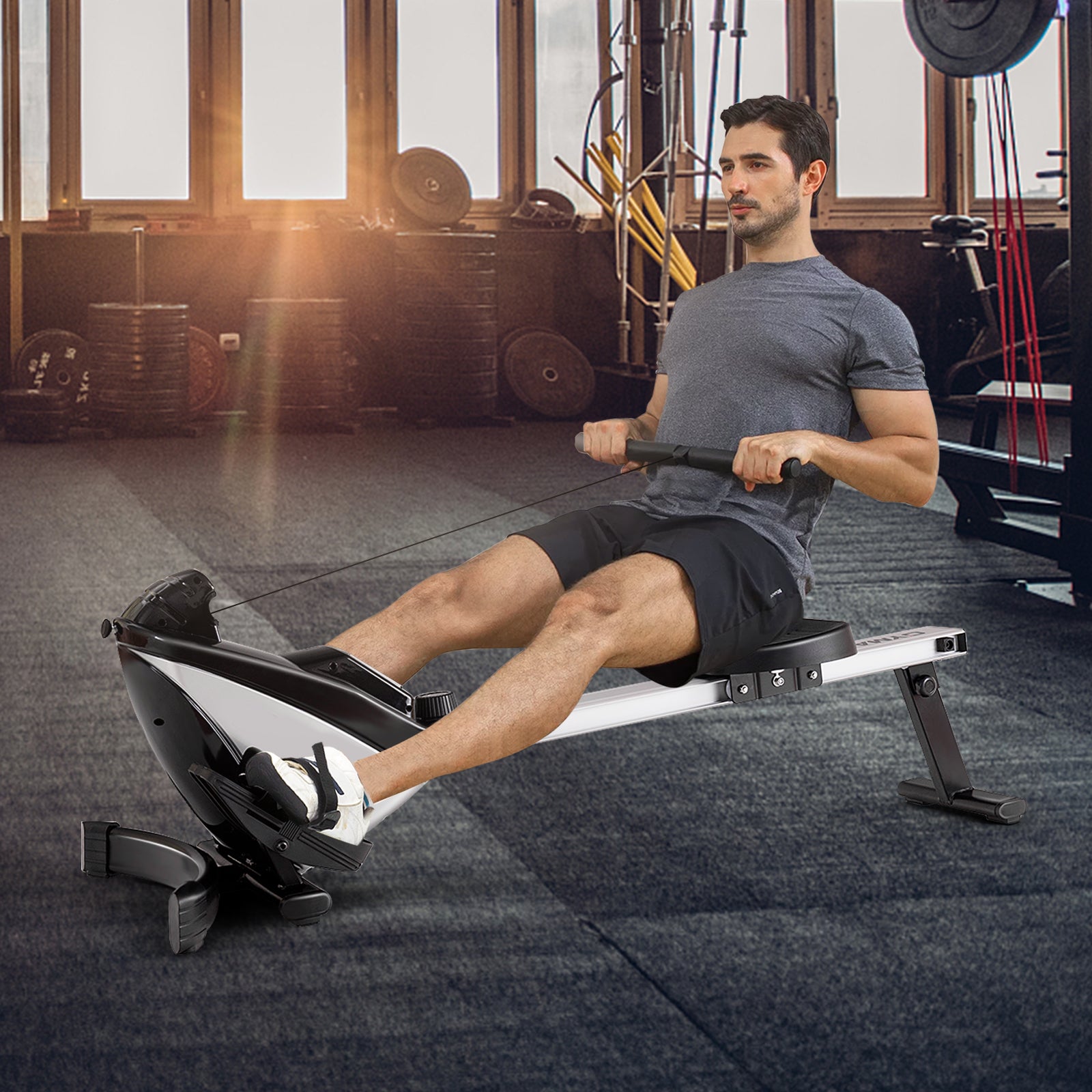 Adjustable Oxygen Resistance of Folding Magnetic Rowing - Black