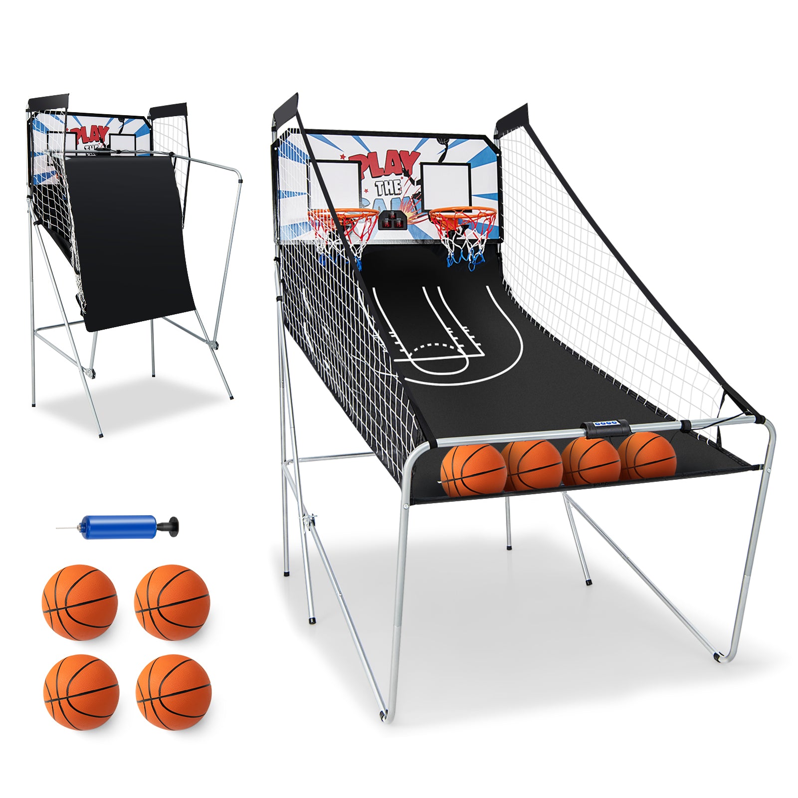 SUGIFT Foldable Dual Shot Basketball Arcade Game with Electronic Scoring System