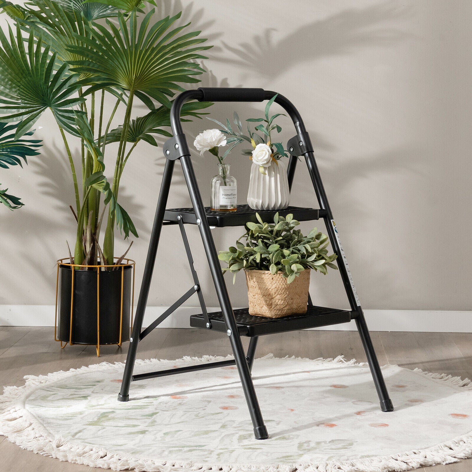2-Step Ladder with Wide Anti-Slip Pedal