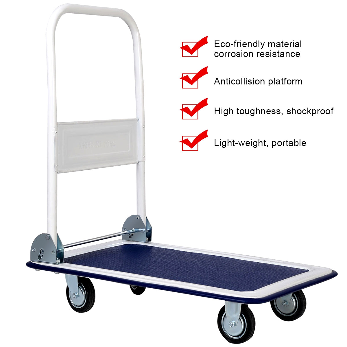 SUGIFT 330 lbs Platform Cart Dolly Foldable Warehouse Push Hand Truck