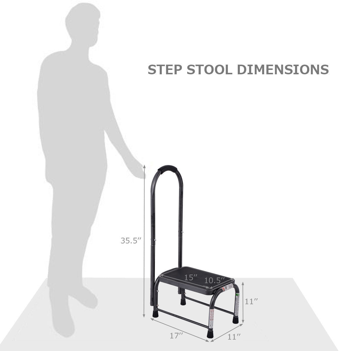 SUGIFT 330 lbs Non-Slip Heavy Duty Step Stool