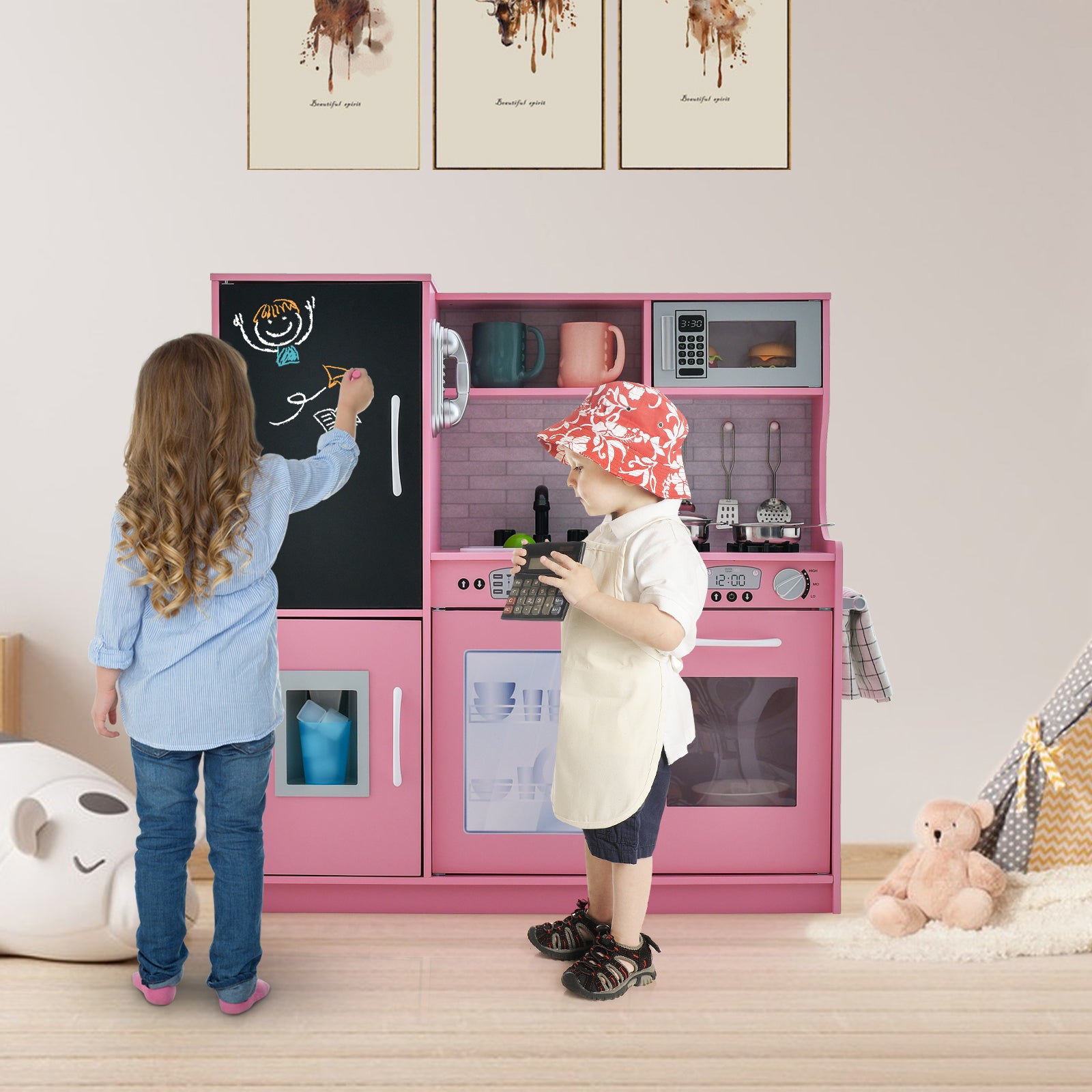 Toddler Pretend Play Kitchen for Boys and Girls 3-6 Years Old