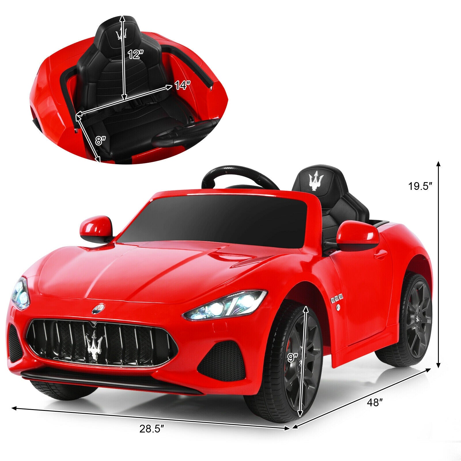 12V Kids Ride On Car Licensed Maserati GranCabrio with Remote Control
