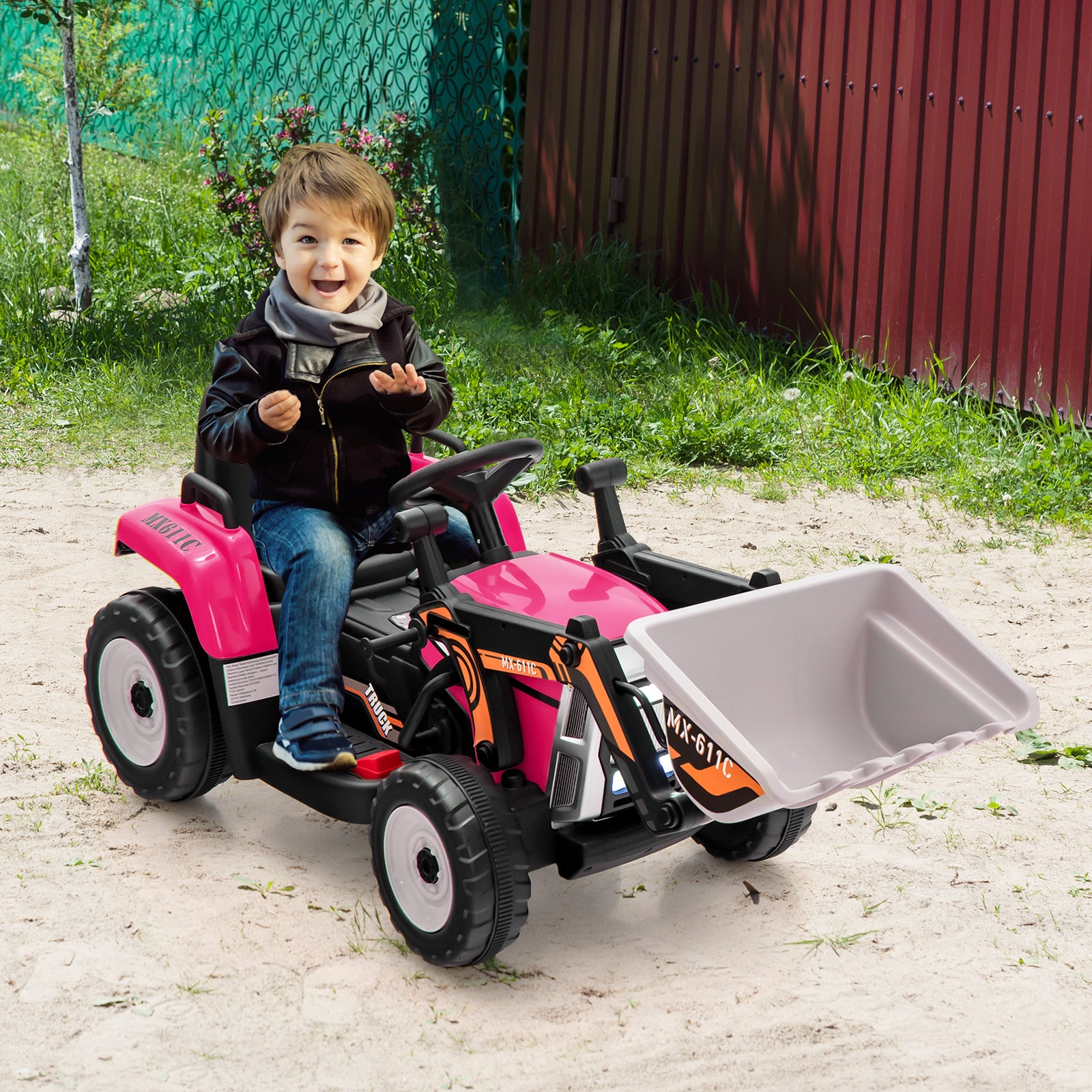 12V Kids Ride on Excavator with Adjustable Arm and Bucket