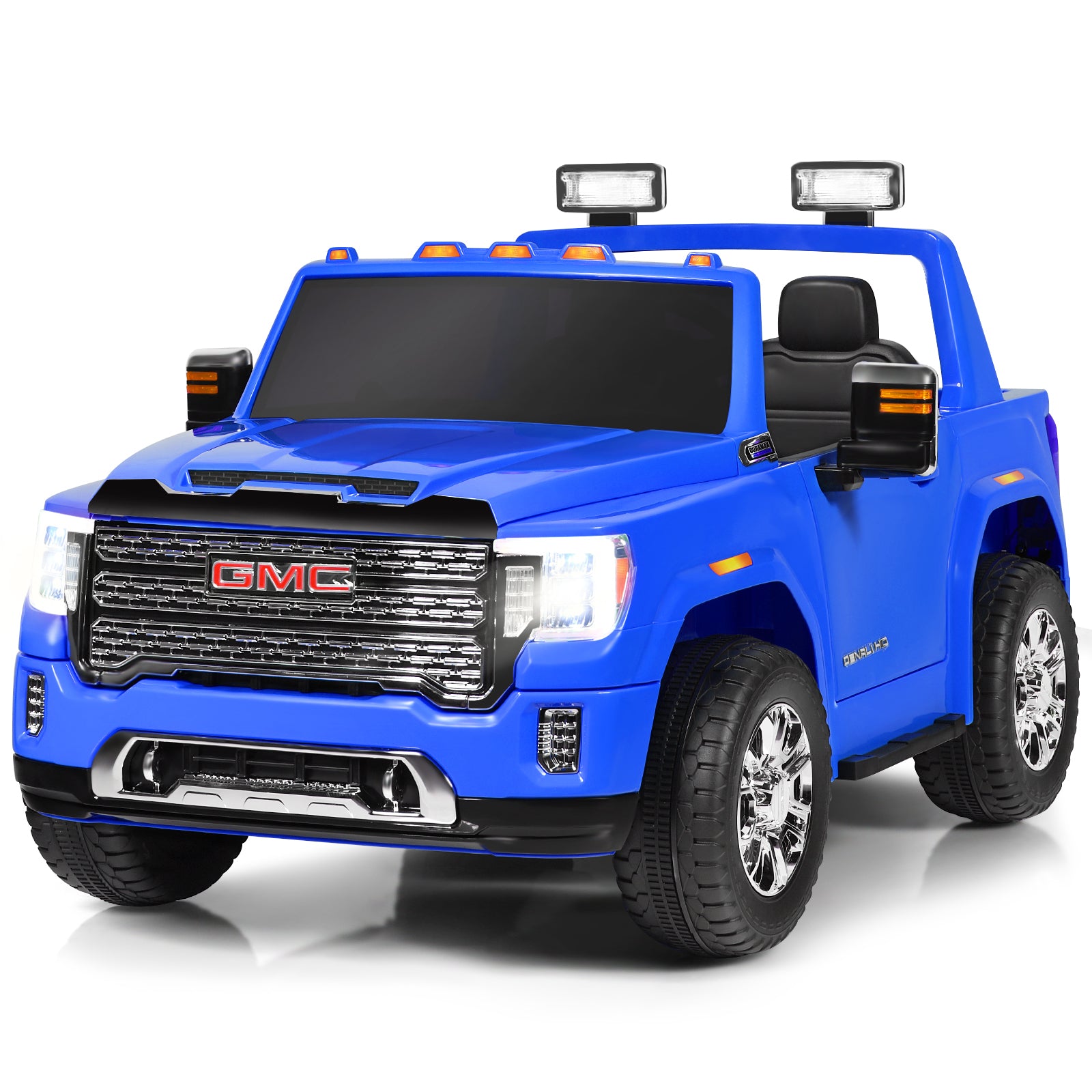 12V 2-Seater Licensed GMC Kids Ride On RC Electric Car with Storage Box