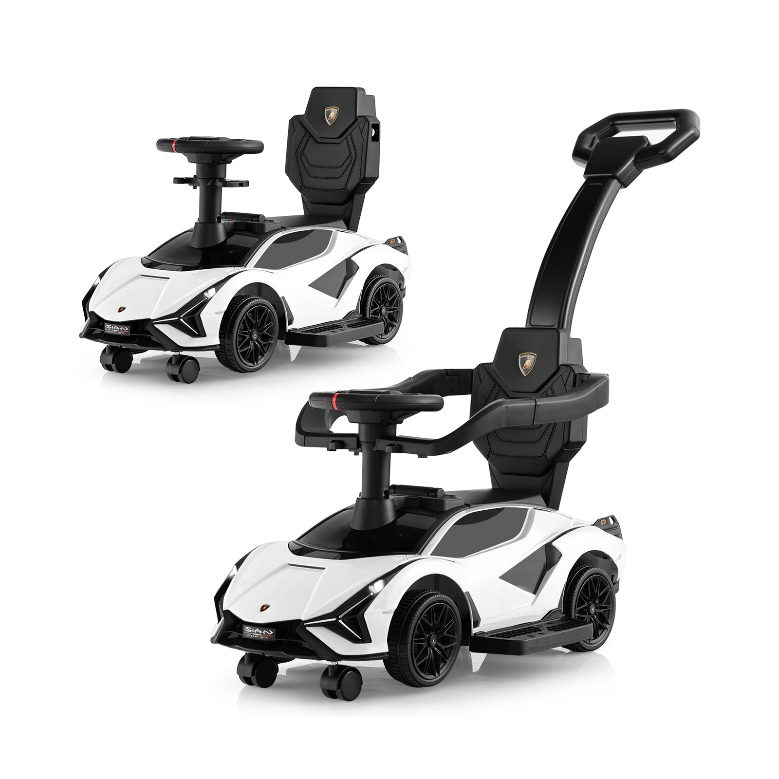 3 in 1 Licensed Lamborghini Ride Walking Toy Stroller