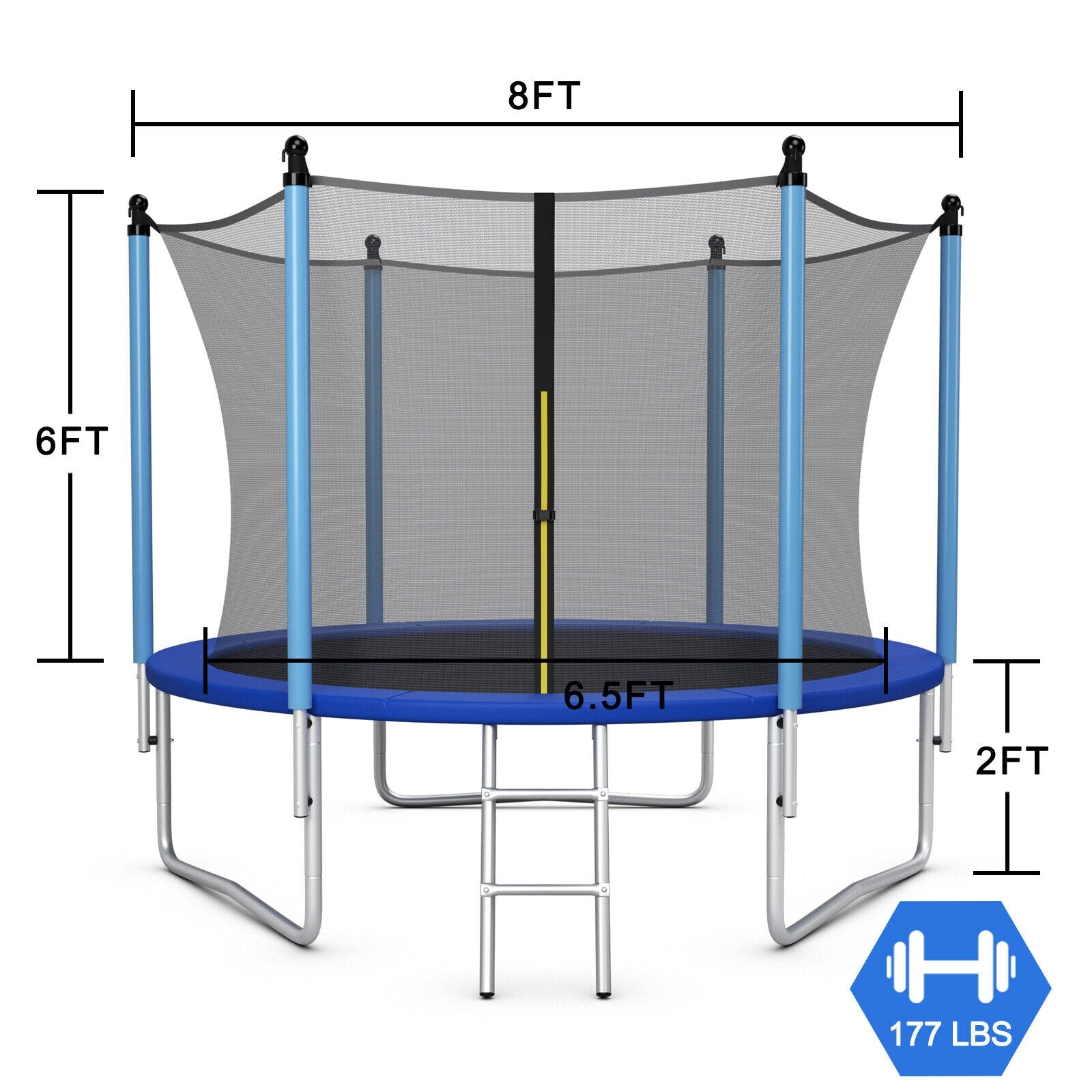 Outdoor Trampoline with Safety Closure Net
