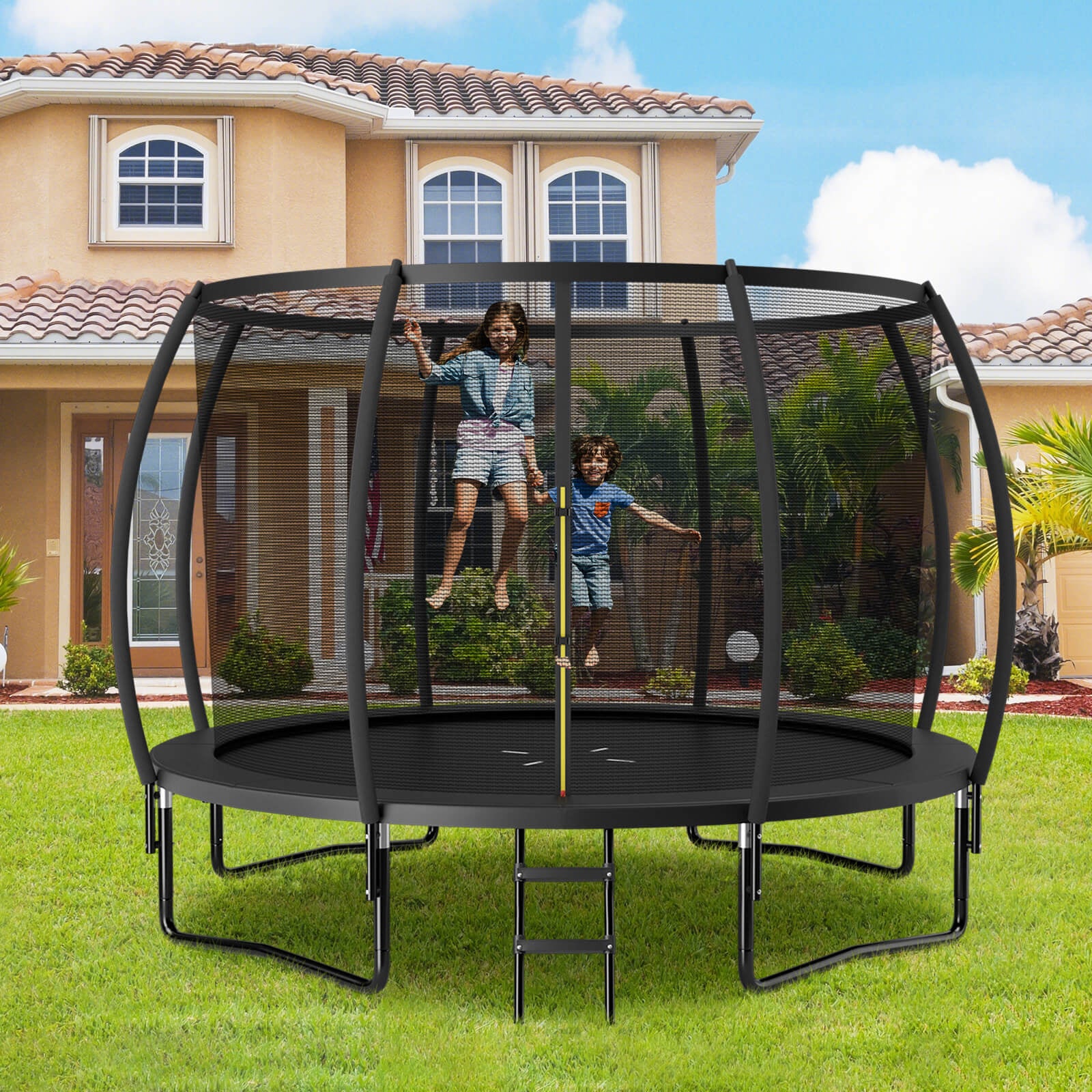 12FT ASTM Approved Recreational Trampoline with Ladder