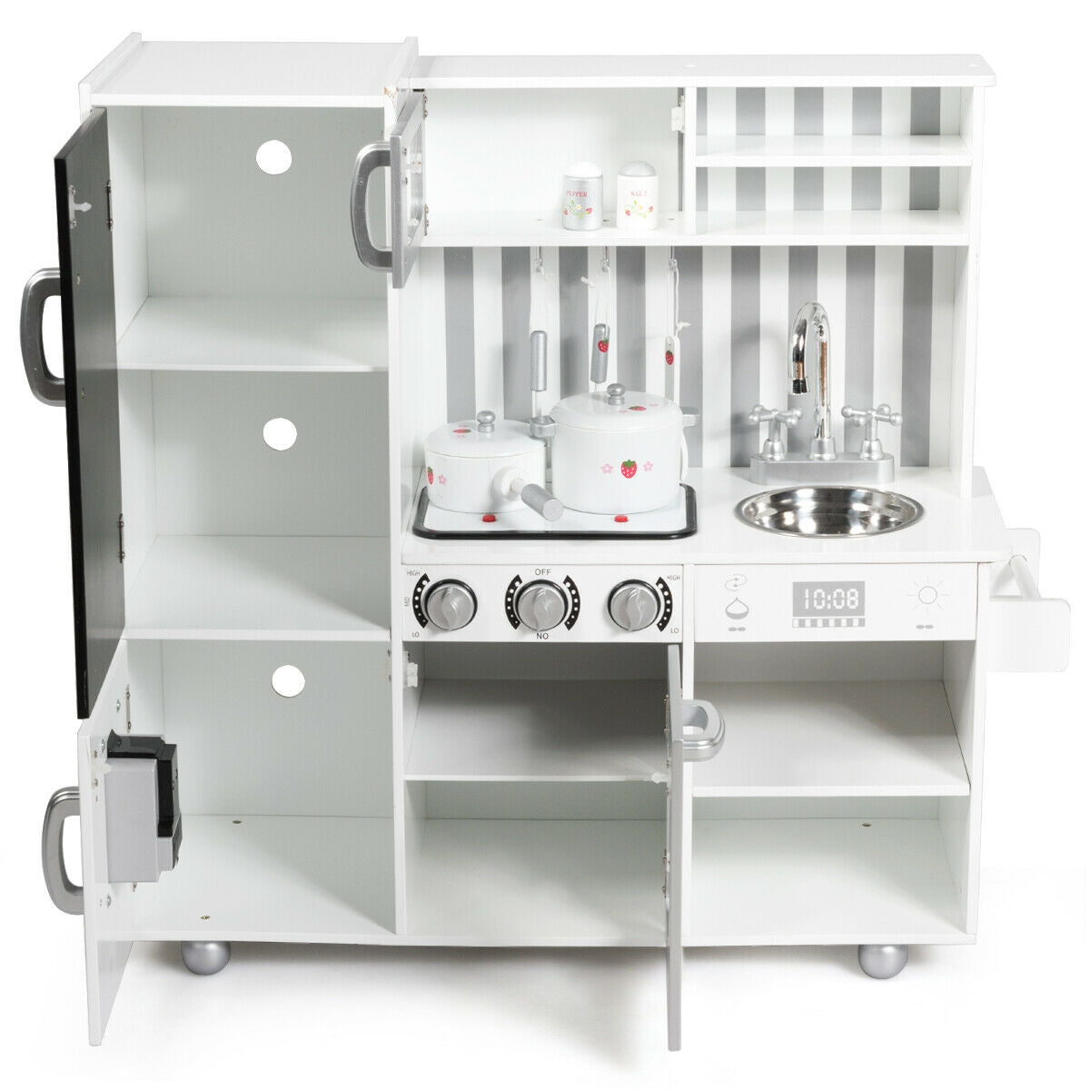 Wooden Pretend Play Kitchen Sets with Simulated Sound