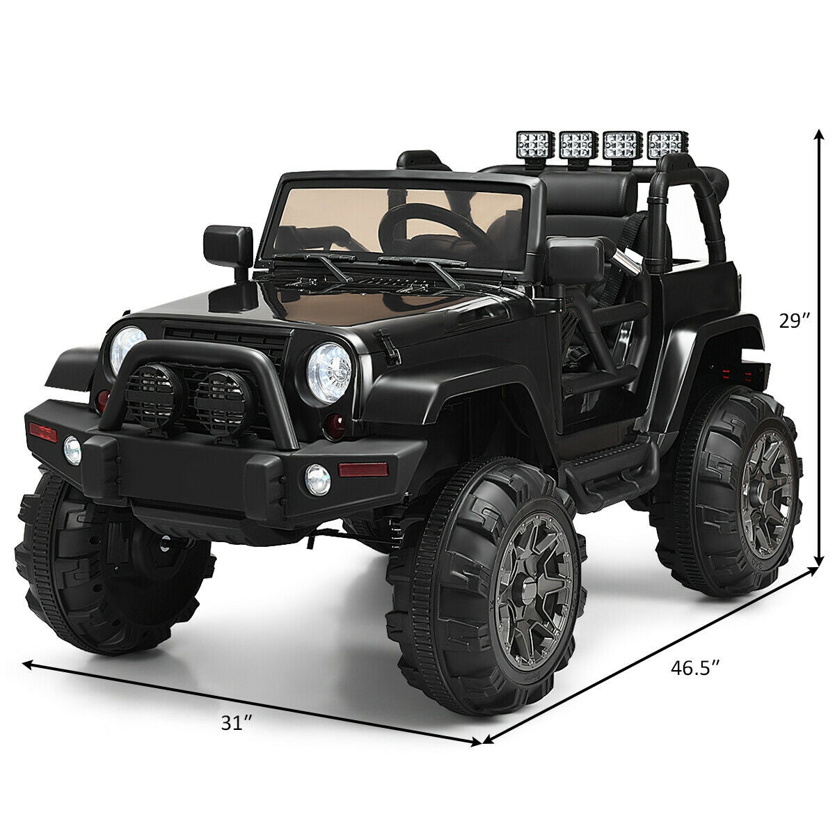 12V Electric Ride On Truck with Parental Remote Control and LED Lights