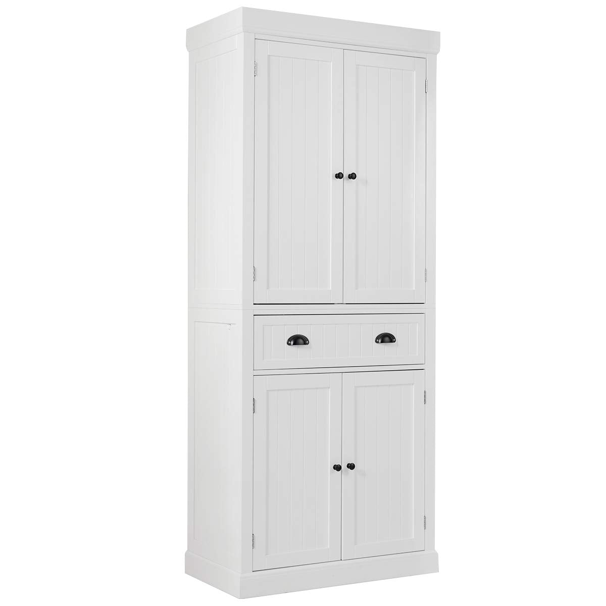 SUGIFT Traditional Freestanding Storage Cabinet with Adjustable Shelves and Drawer