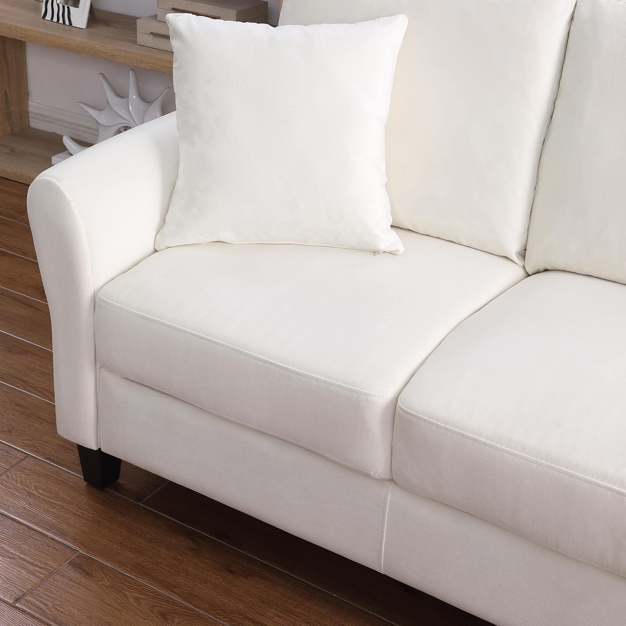 3-Seat Modern Linen Sofa Couch with Extra Deep Seats for Living Room