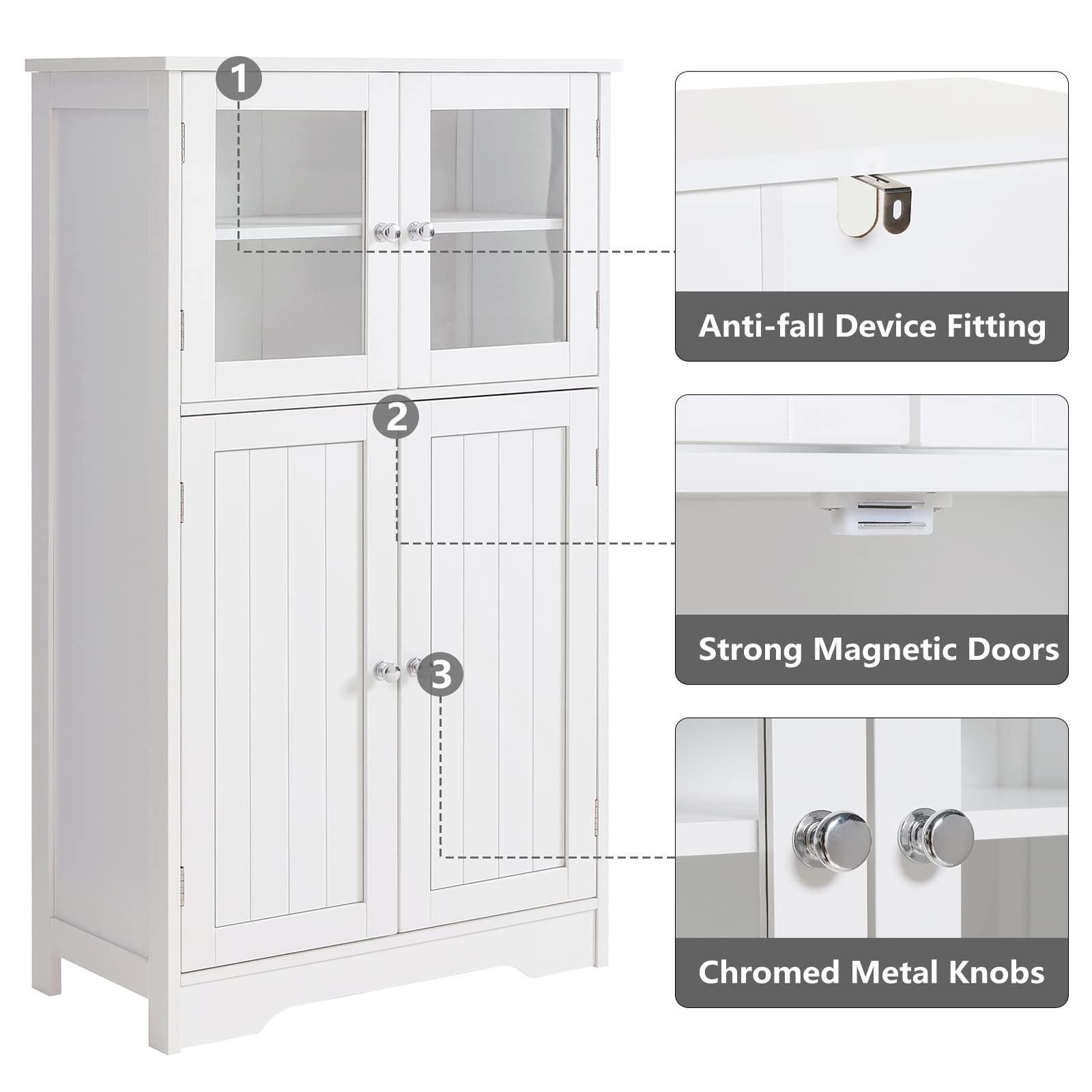 Bathroom Storage Cabinet Kitchen Cupboard with Doors